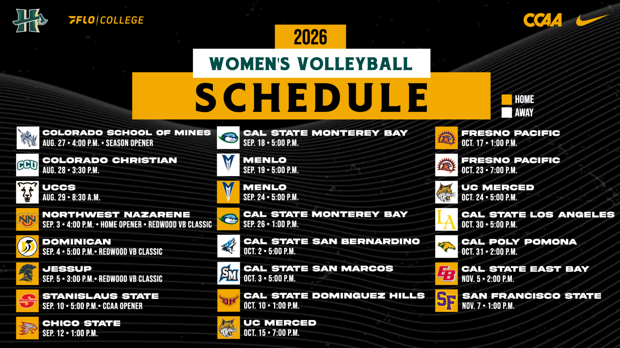 WVB 2026 Schedule