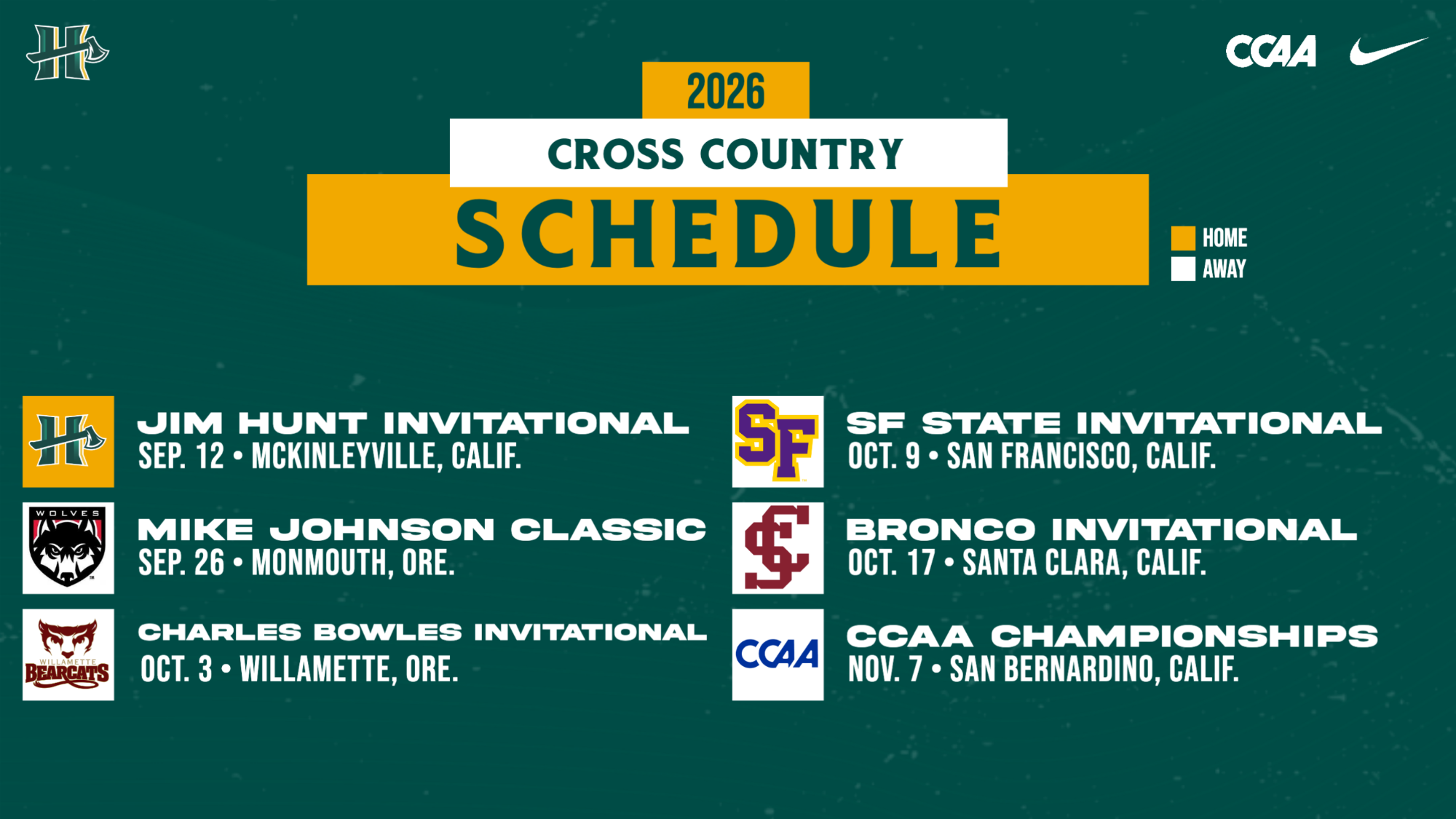 XC 2026 Schedule