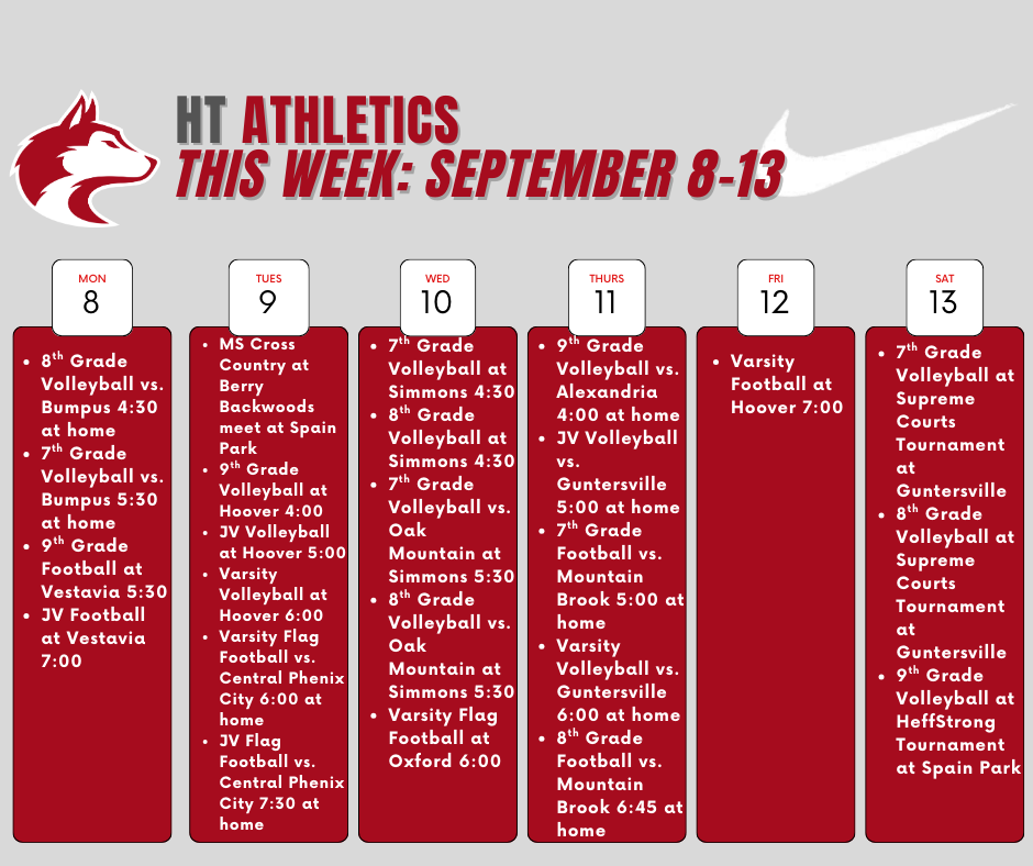 This week in HT Athletics: 9/8-9/13