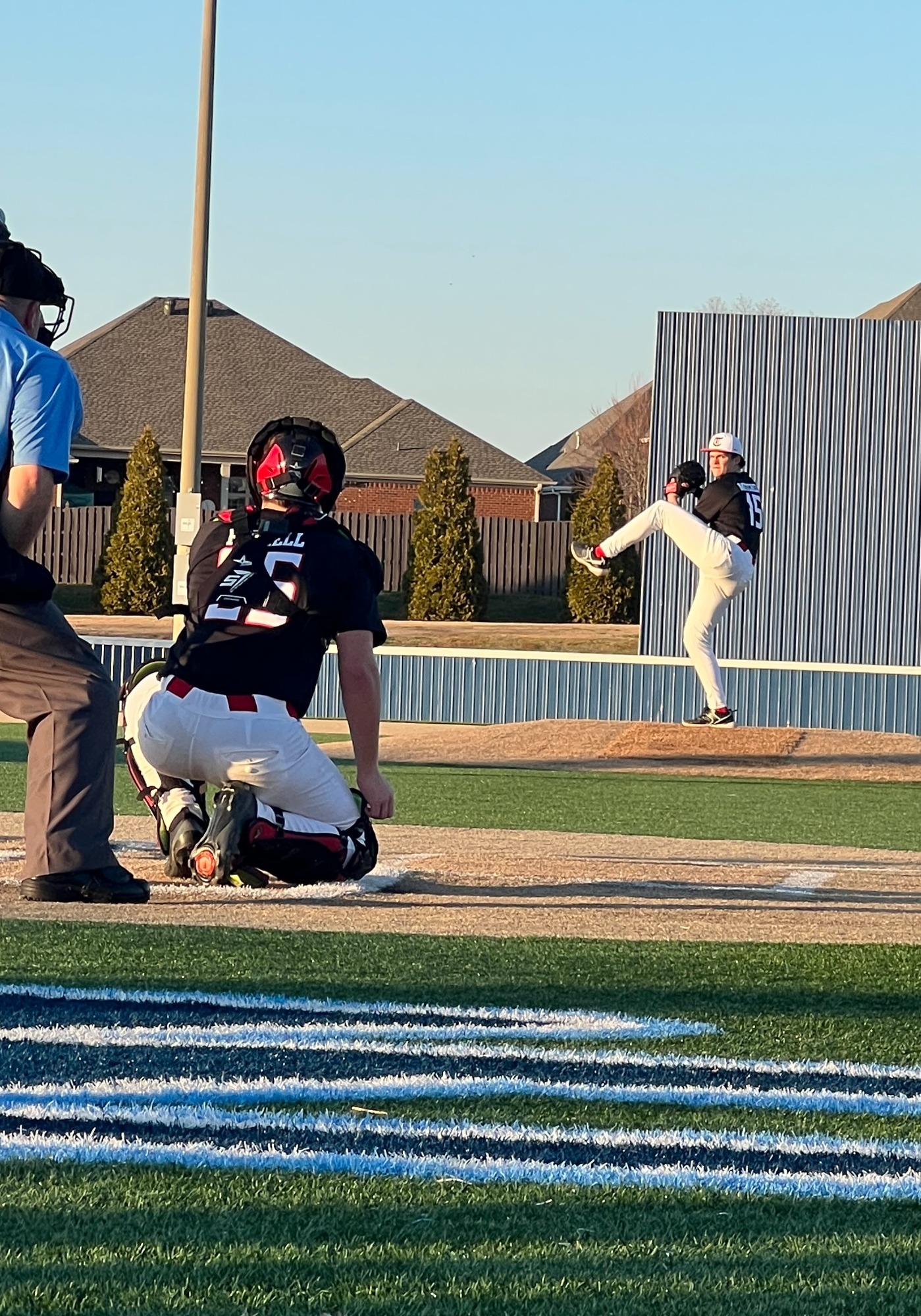 Baseball player pitching