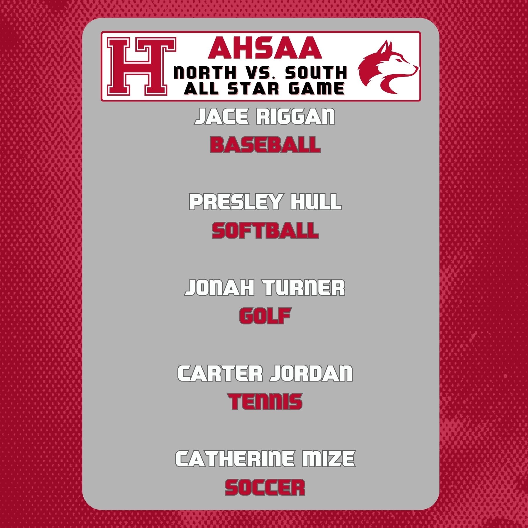 Graphic listing athletes for all star team 