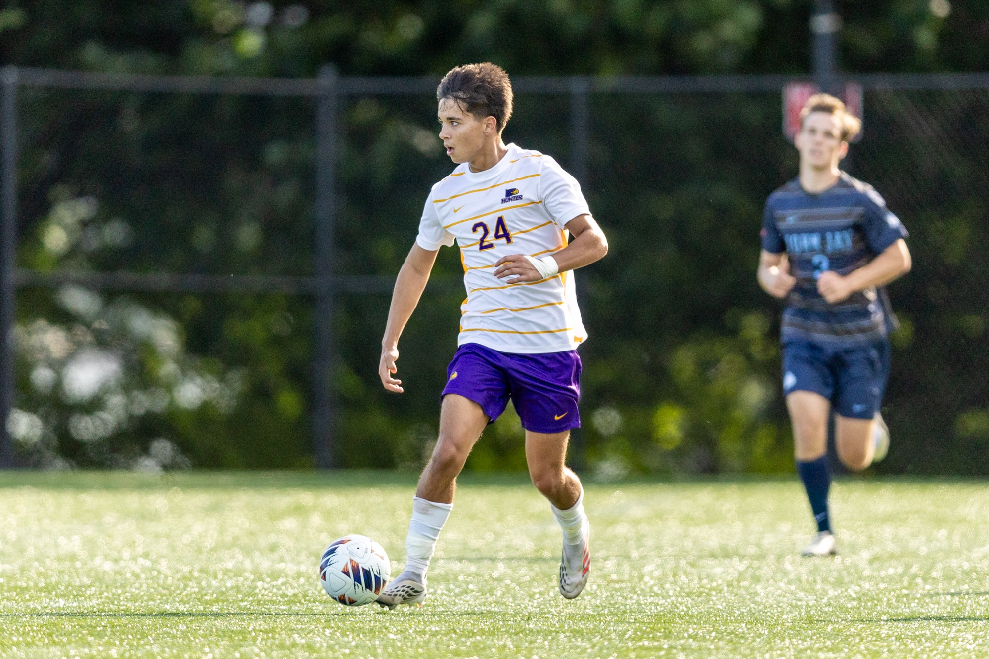 Cole Maguire competes for Hunter men's soccer.