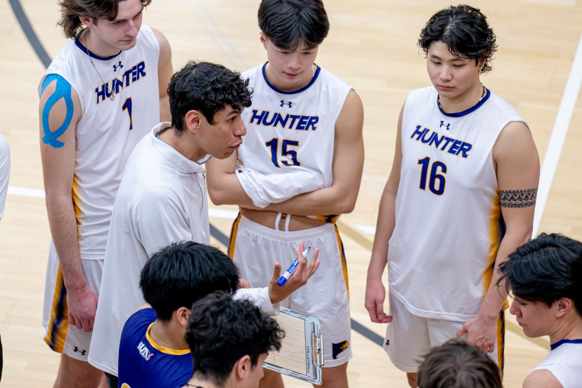 Coach Sean Salomons Team Huddle