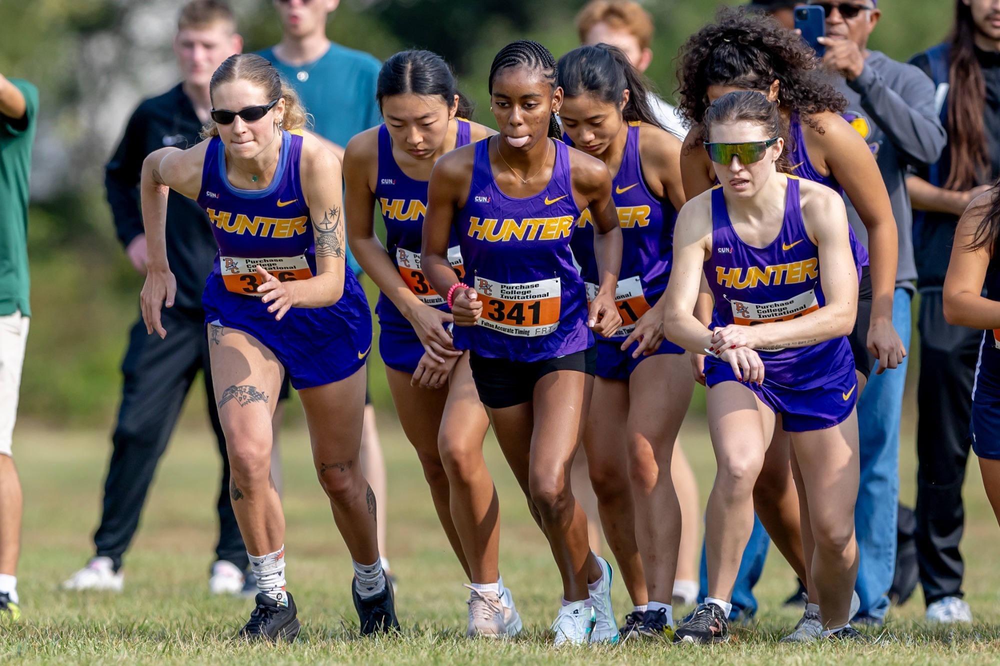 Women's cross country starts a race.