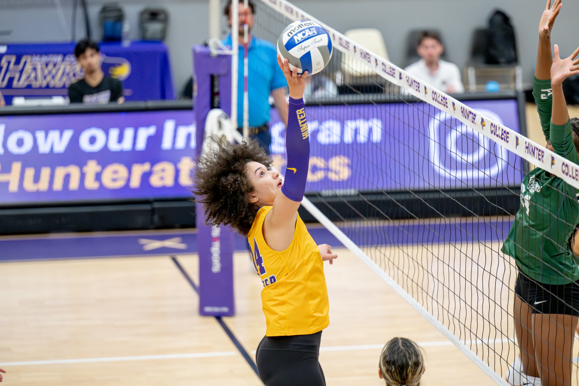 Kassidy Cruz competes for Hunter women's volleyball