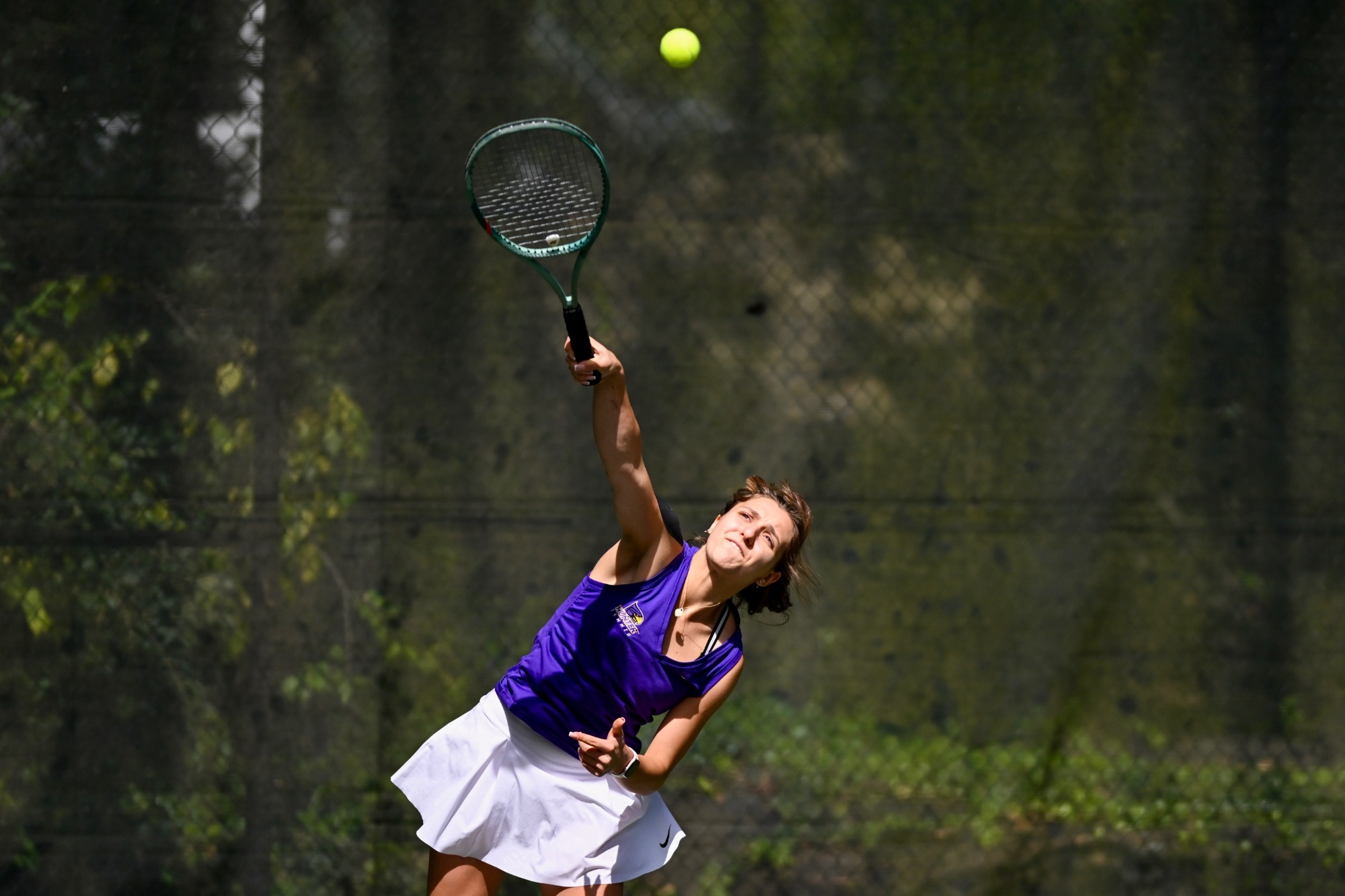 Apllinariia Stepanenko serves for Hunter women's tennis.