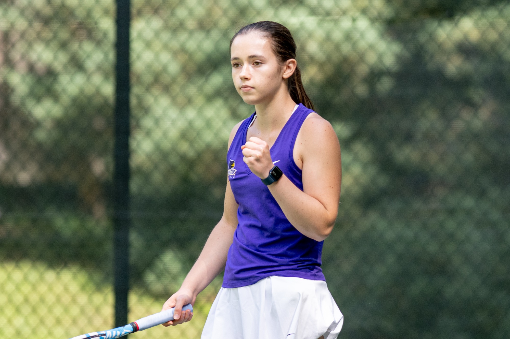 Julia Aksamentova competes for Hunter College women's tennis.