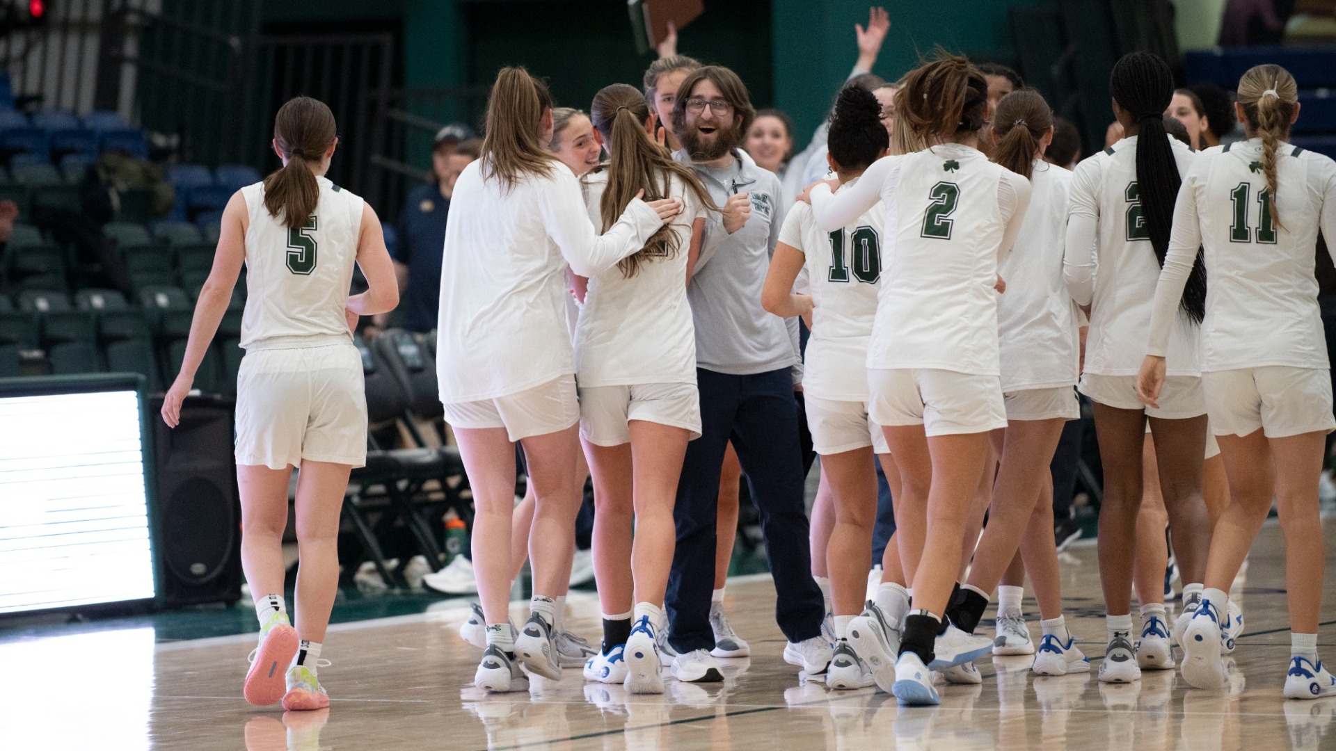 Women's Basketball Celebration Huddle