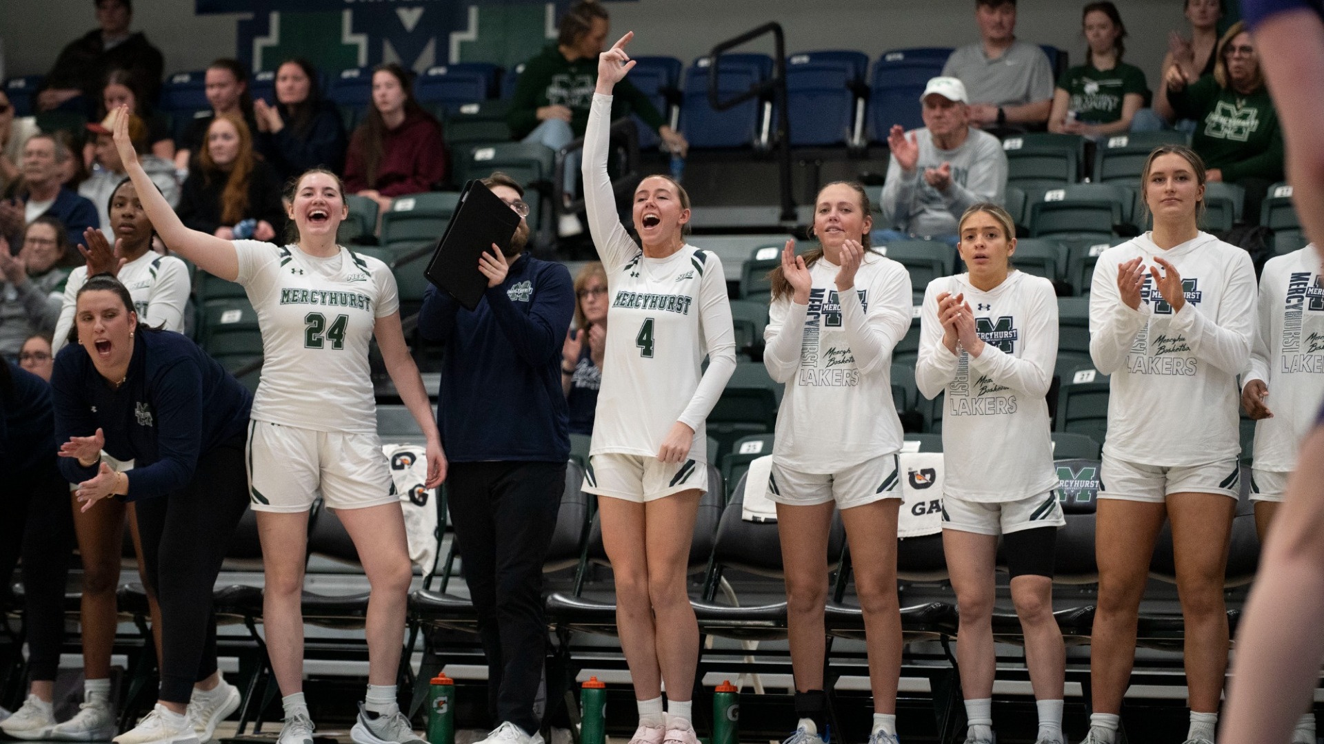 Women's Basketball Bench Celebration