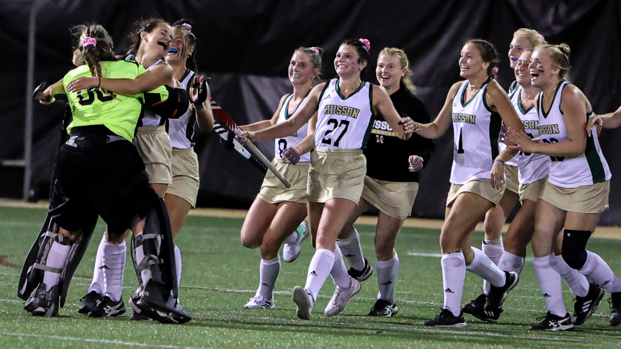 Perkins' double overtime goal lifts field hockey past Wellesley