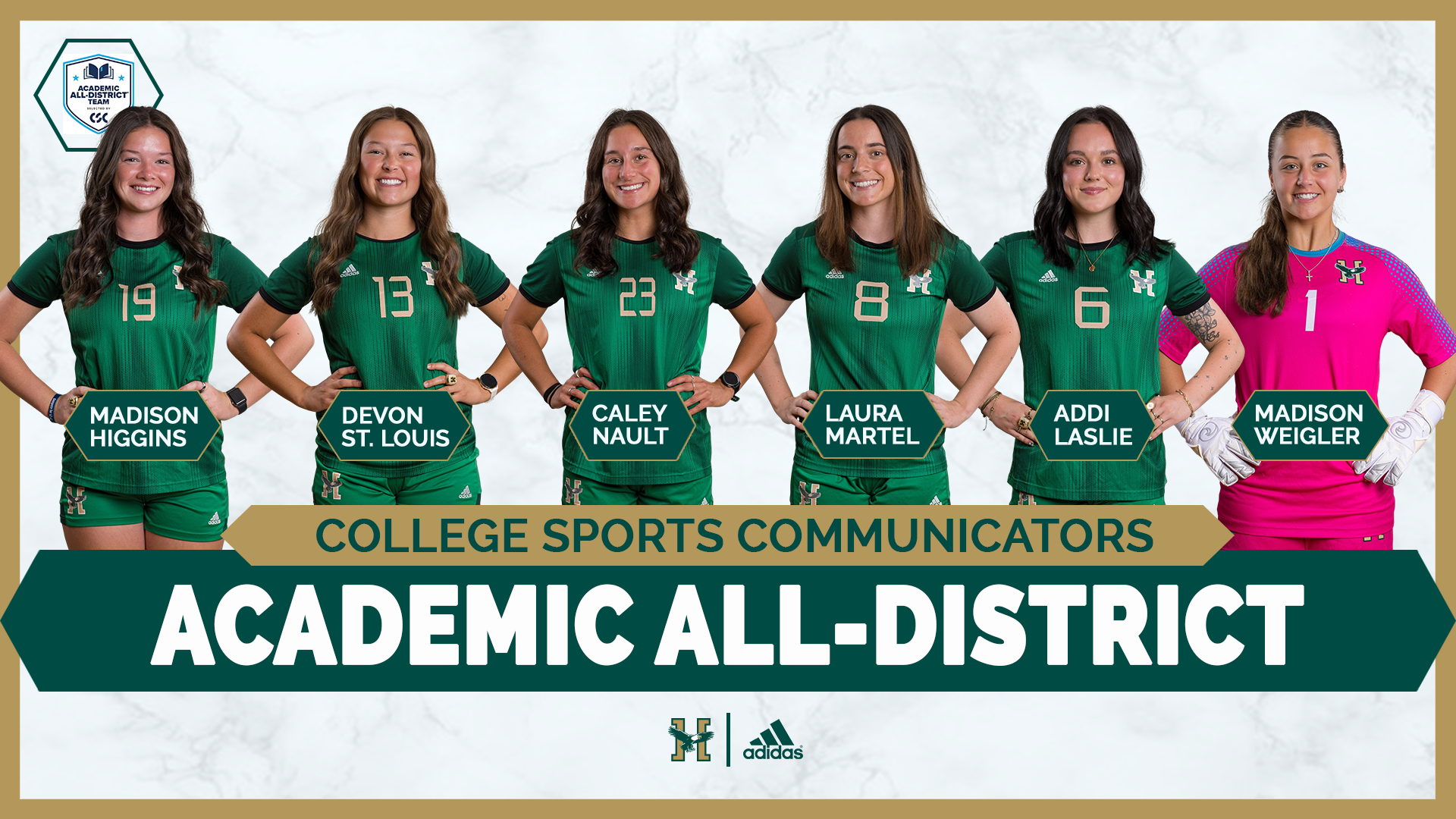 Women's Soccer CSC Academic All-District Graphic