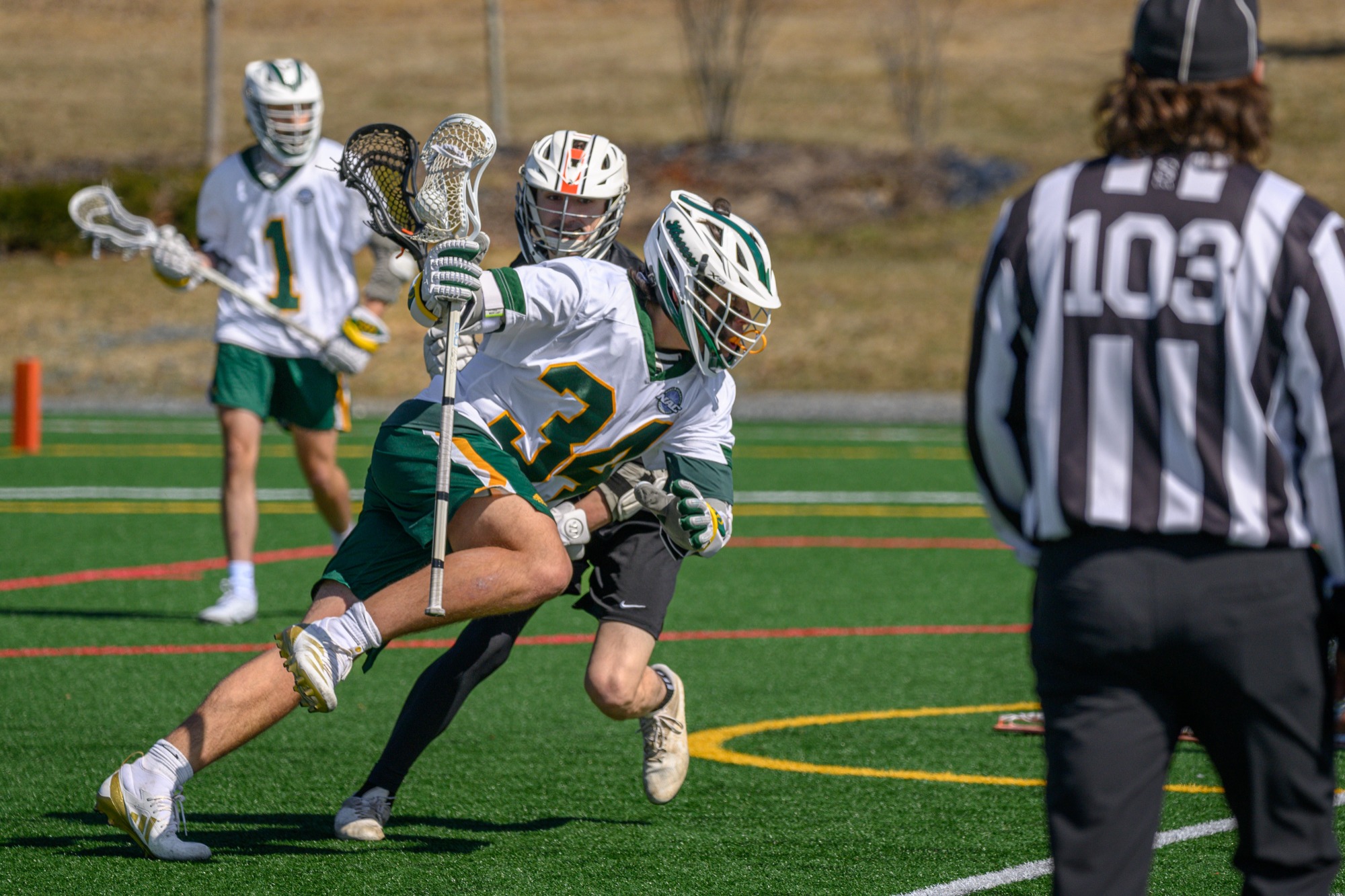Husson MLAX vs SUNY Cobleskill Husson University Bangor, Maine March 22, 2025 Photo: Eric Ogden