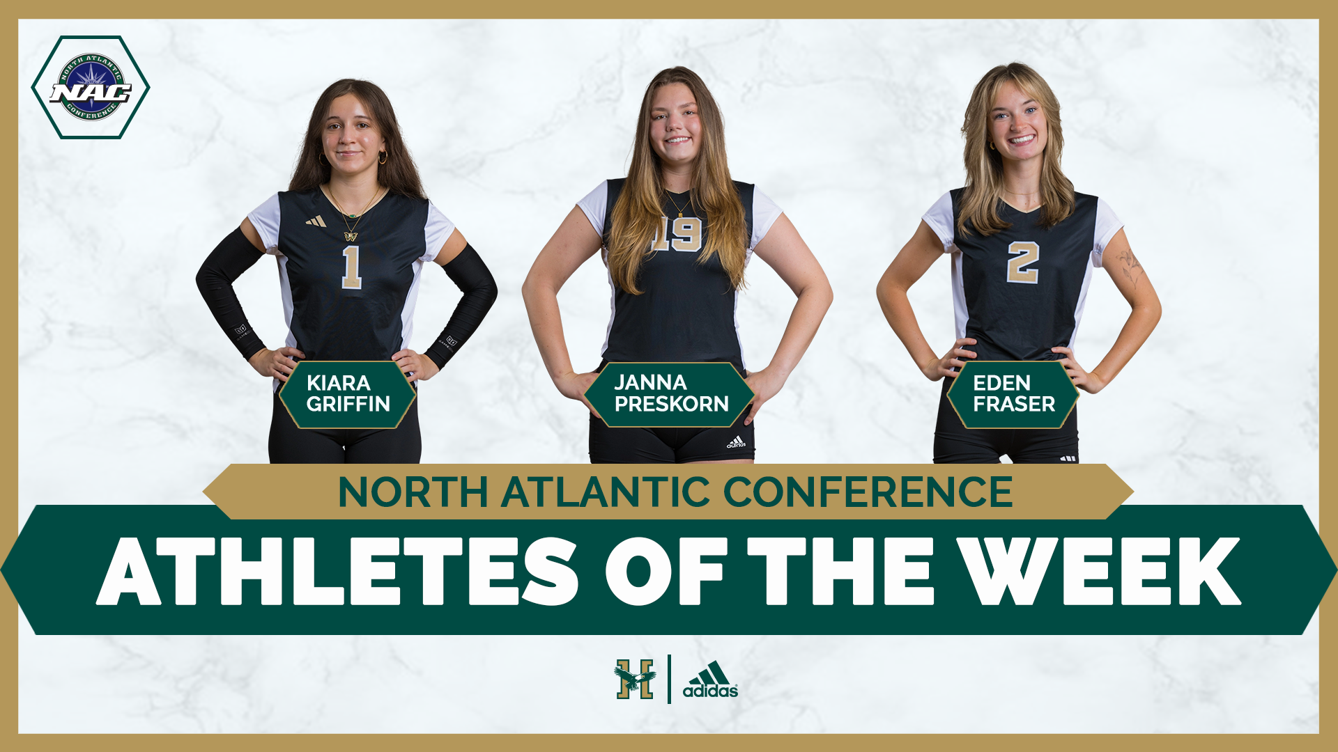 Kiara Griffin, Janna Preskorn and Eden Fraser Weekly Award Graphic