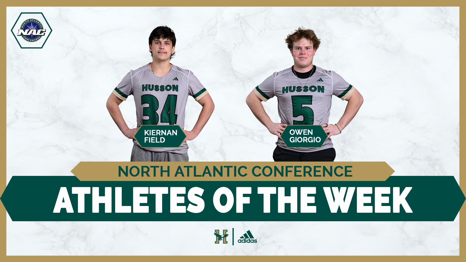 Kiernan Field and Owen Giorgio Weekly Award Graphic