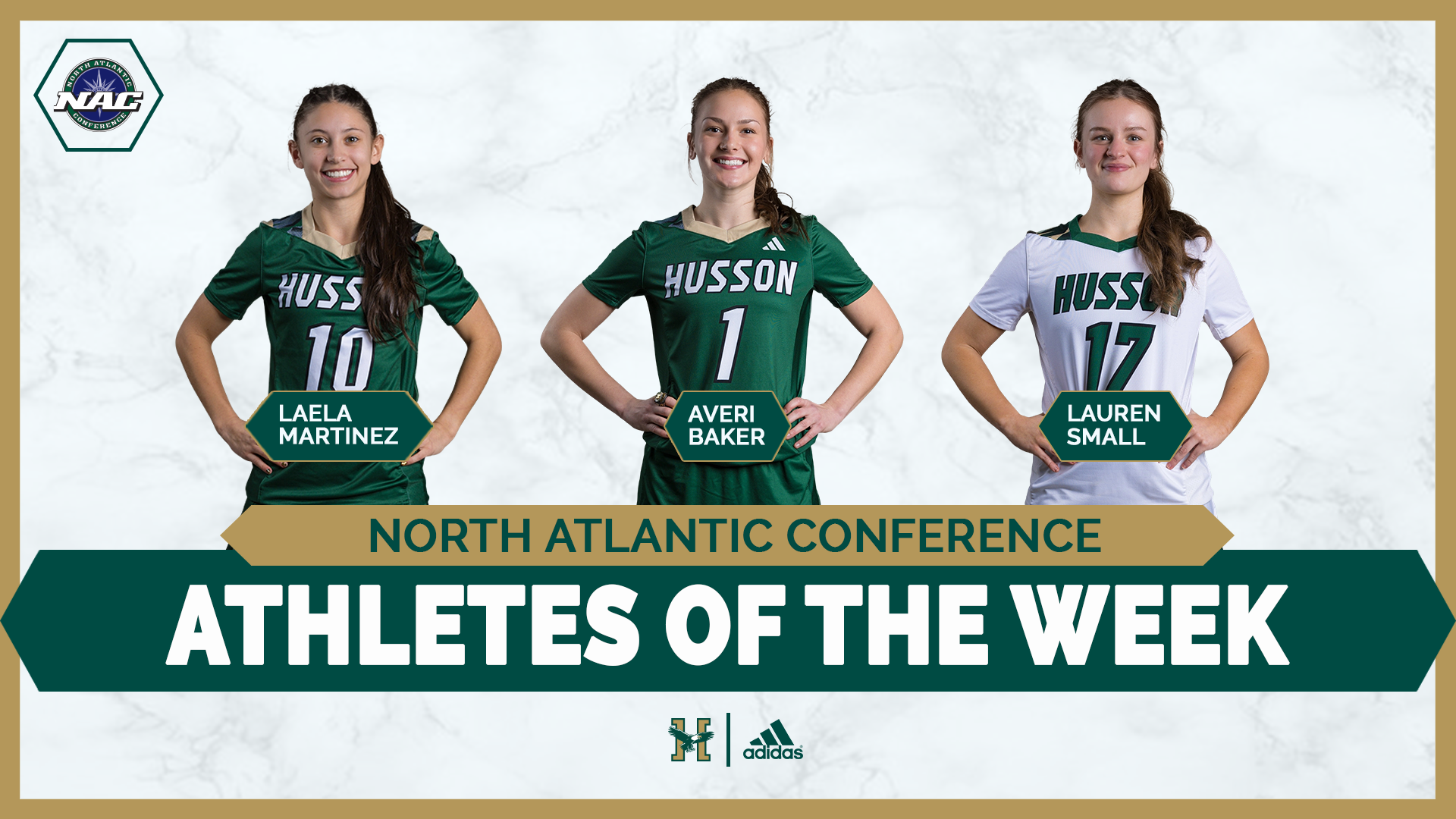 Laela Martinez, Averi Baker and Lauren Small Weekly Award Graphic