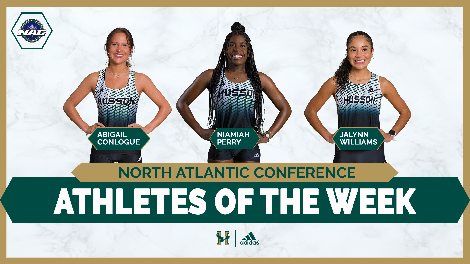 Abigail Conlogue, Niamiah Perry and JaLynn Williams Weekly Award Graphic