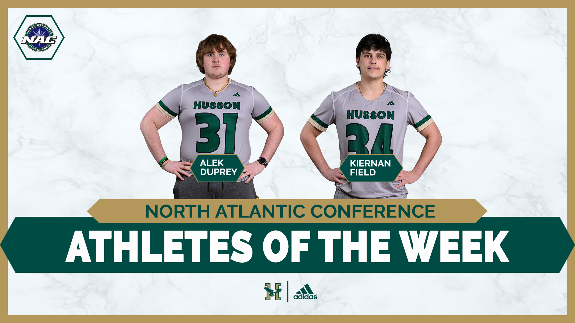 Alek Duprey and Kiernan Field Weekly Award Graphic