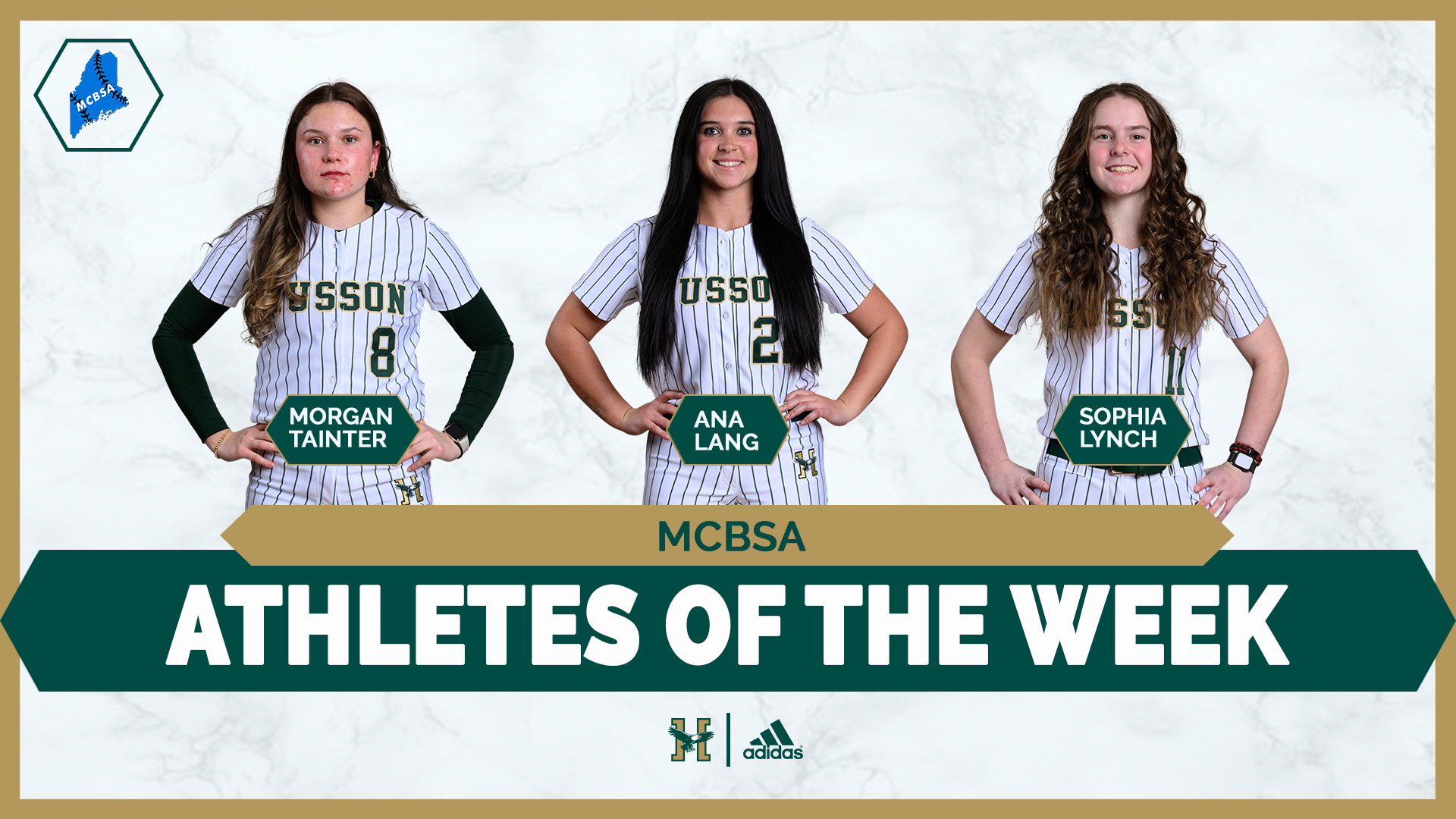Morgan Tainter, Ana Lang and Sophia Lynch Weekly Award Graphic