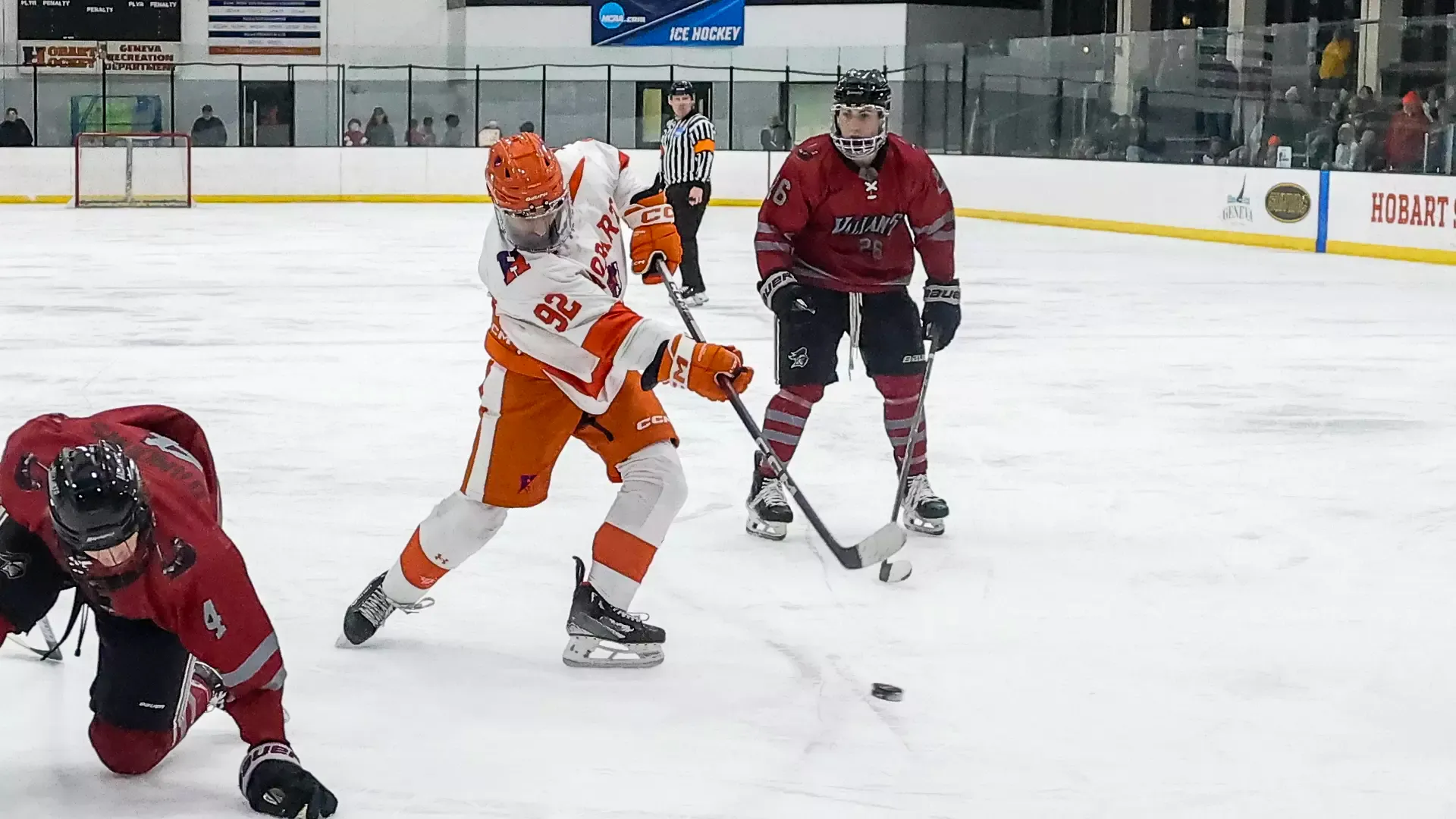 Arvega Hovsepyan snaps a shot on goal