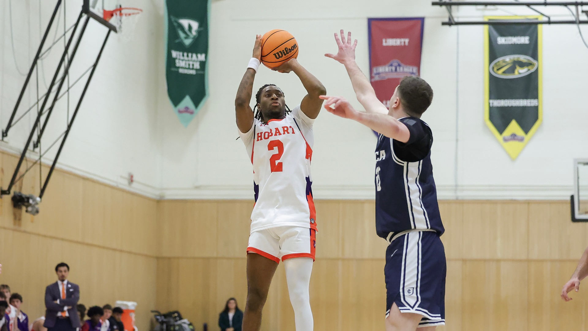 Monty Nedd launches a jumper.