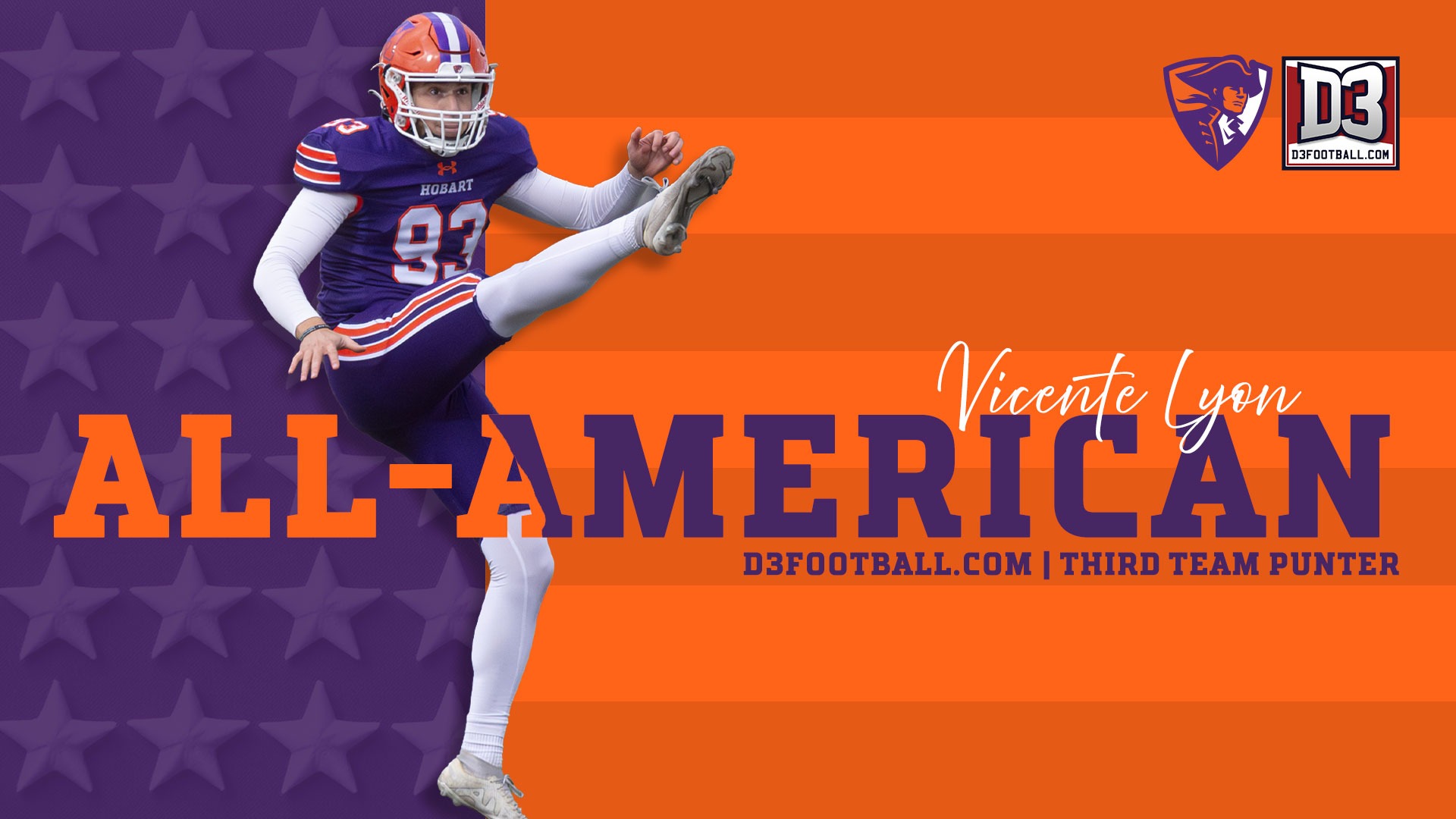 Vicente Lyon was named to the 2025 D3football.com All-America third team.