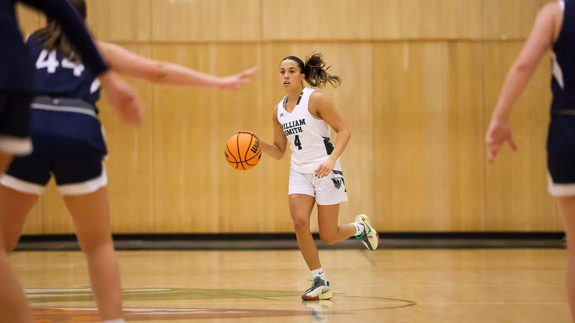 Giana Lobozzo dribbles up the court 