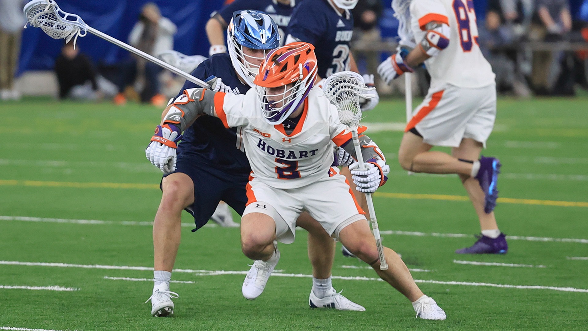 Daniel Cano uses a roll dodge to avoid a Bucknell defender.