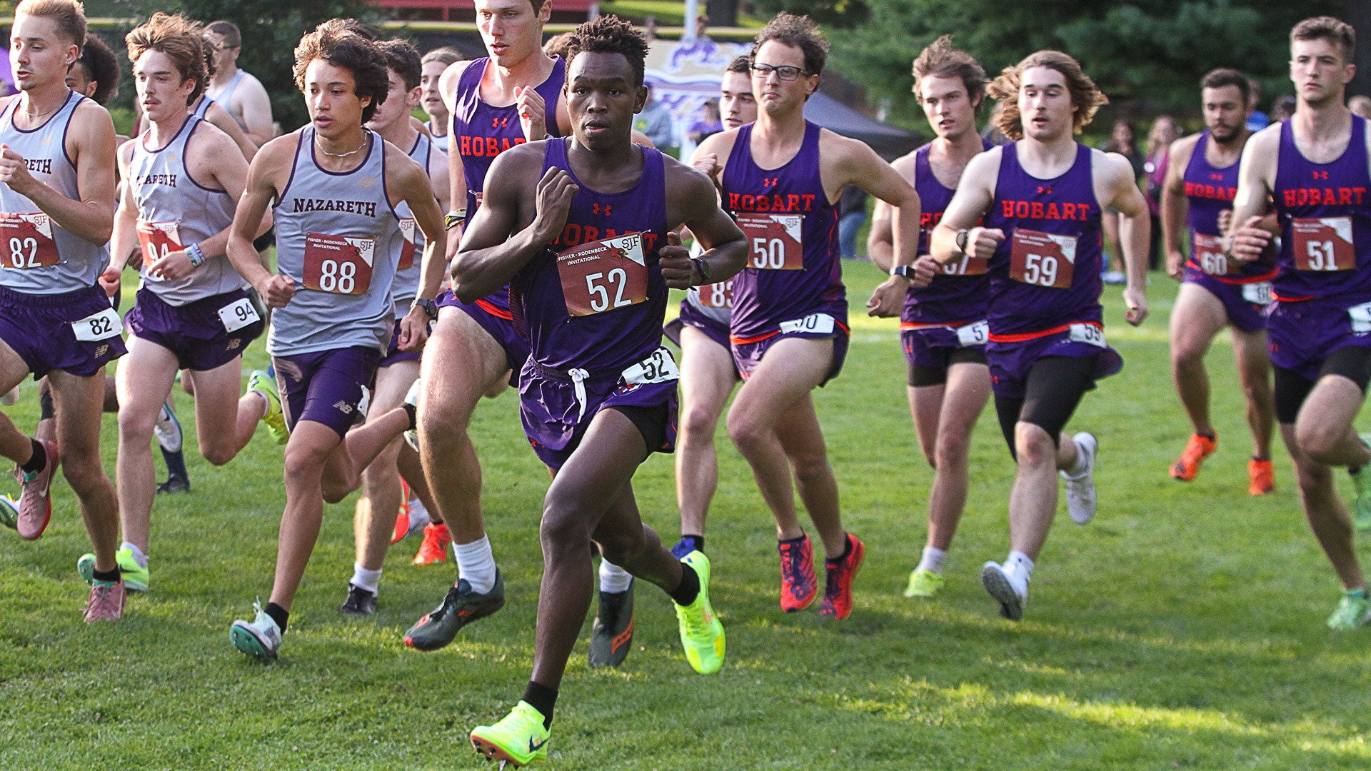 Duncan Kipkoech leads Hobart at the start of the 2025 Rodenbeck Invitational.