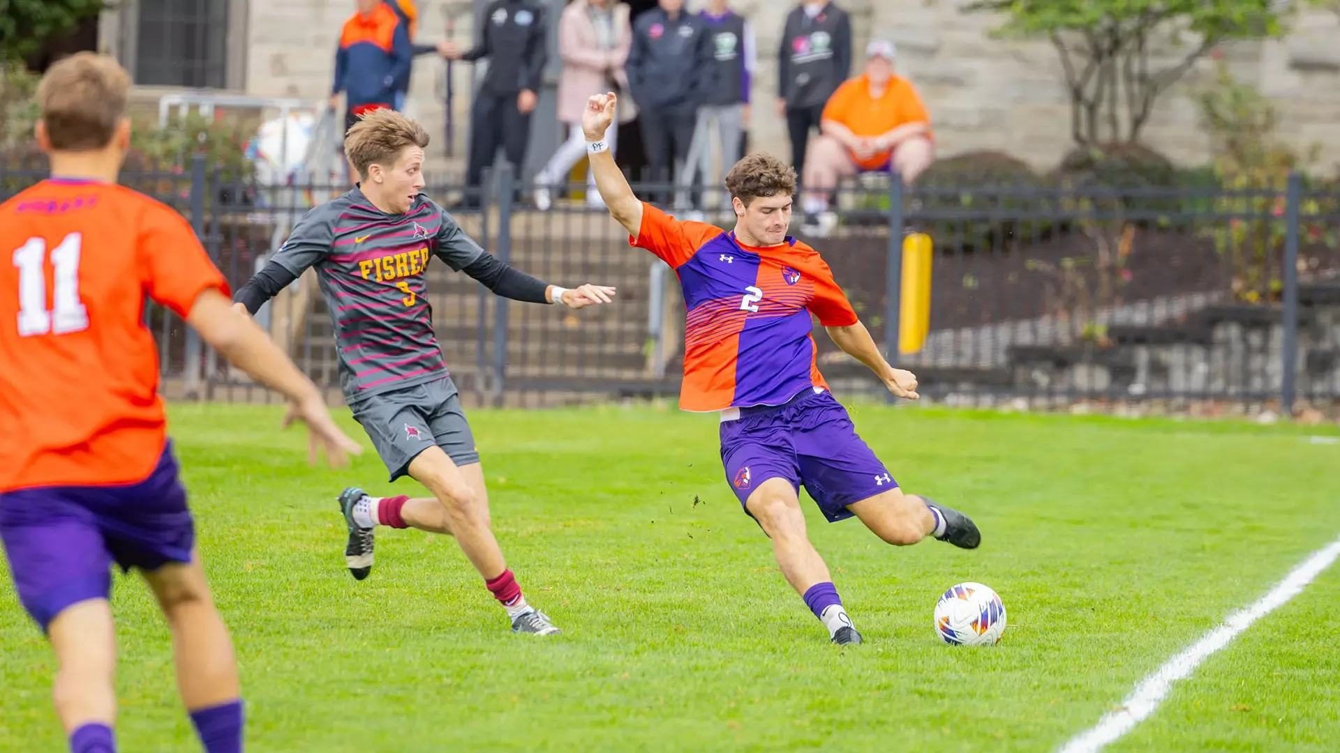 Griffin Coutts kicking the ball 