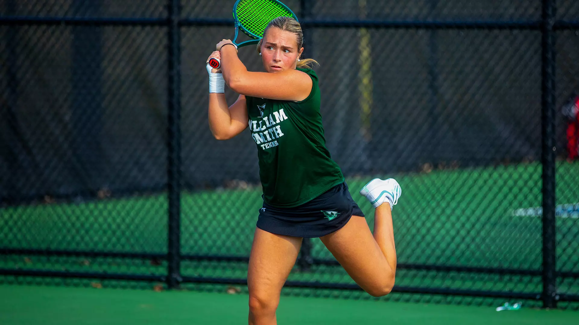 Mae Kellersman after returning the ball