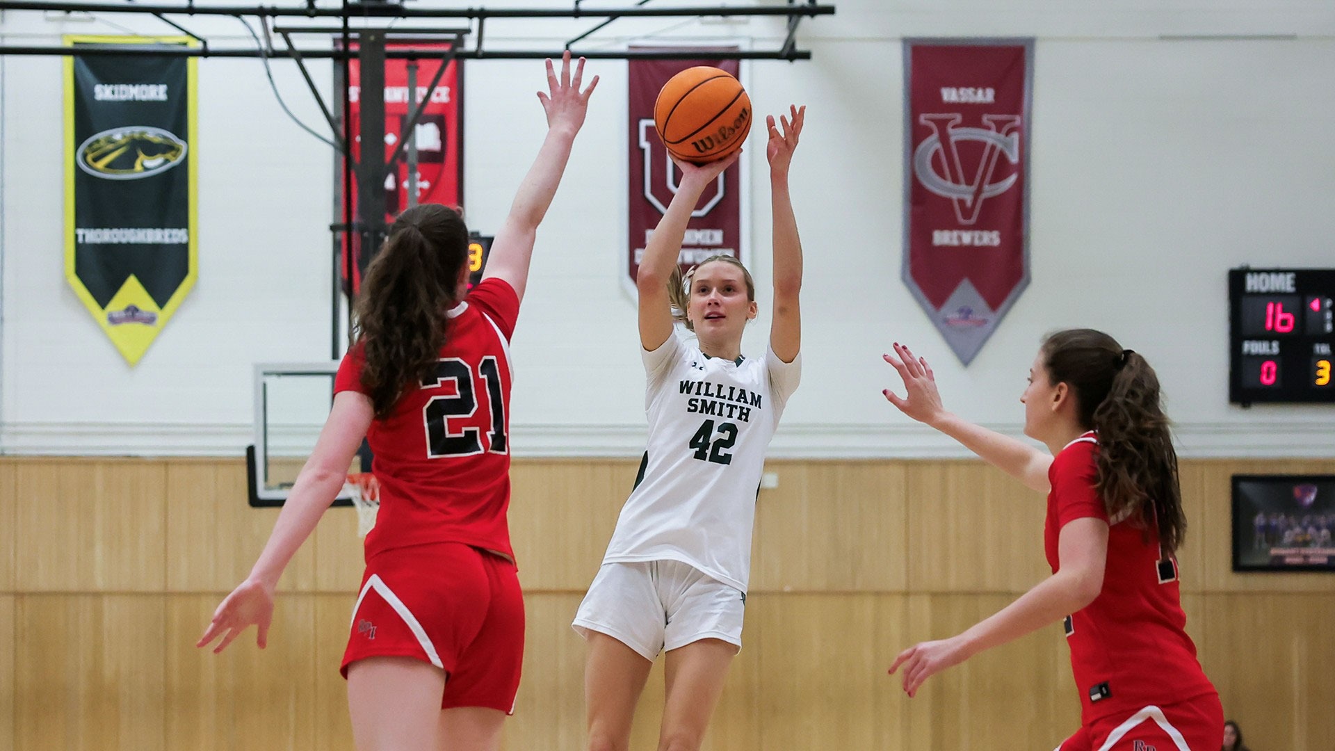 Amelia McCulley takes a shot against RPI