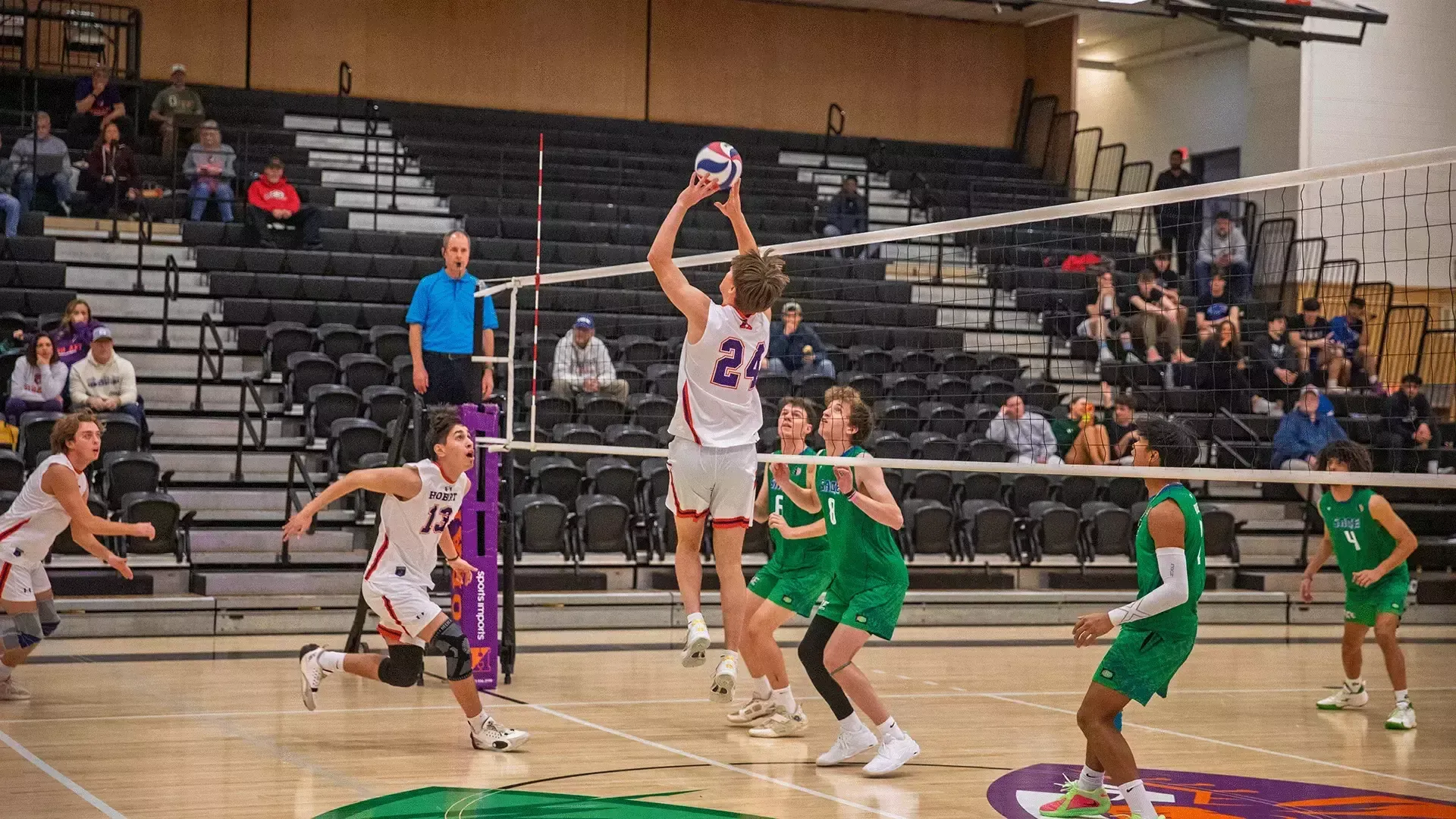 Charlie Dugan sets for Lawson Drabik and Grayson Getz