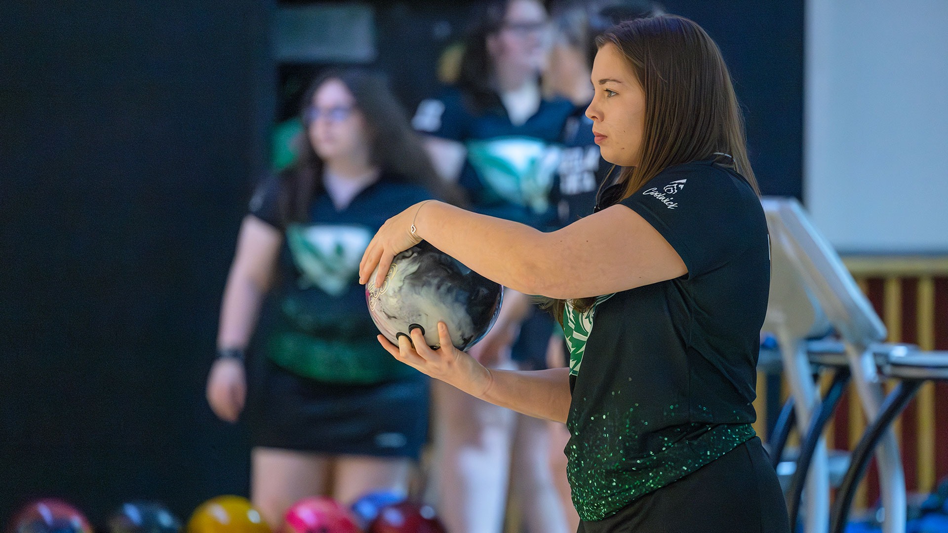 Michaela Morgan prepares to bowl a frame.