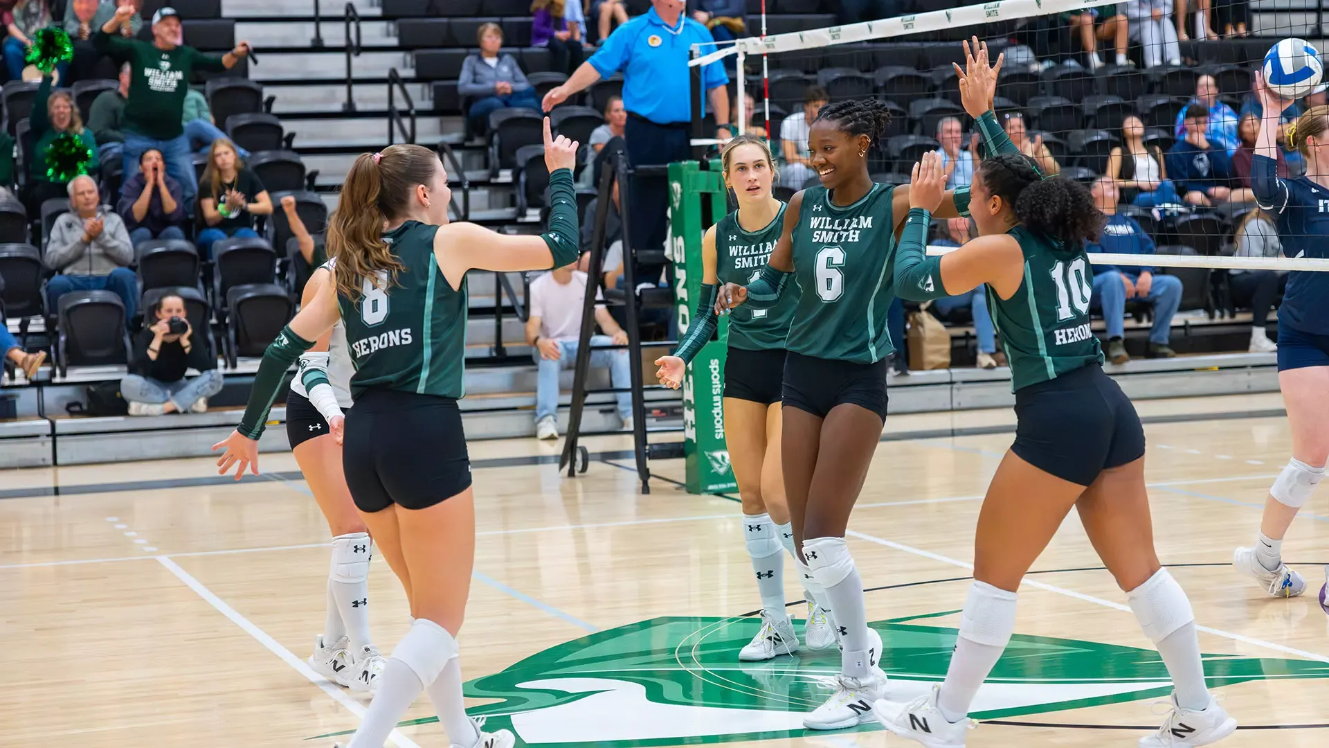 William Smith Volleyball celebrating