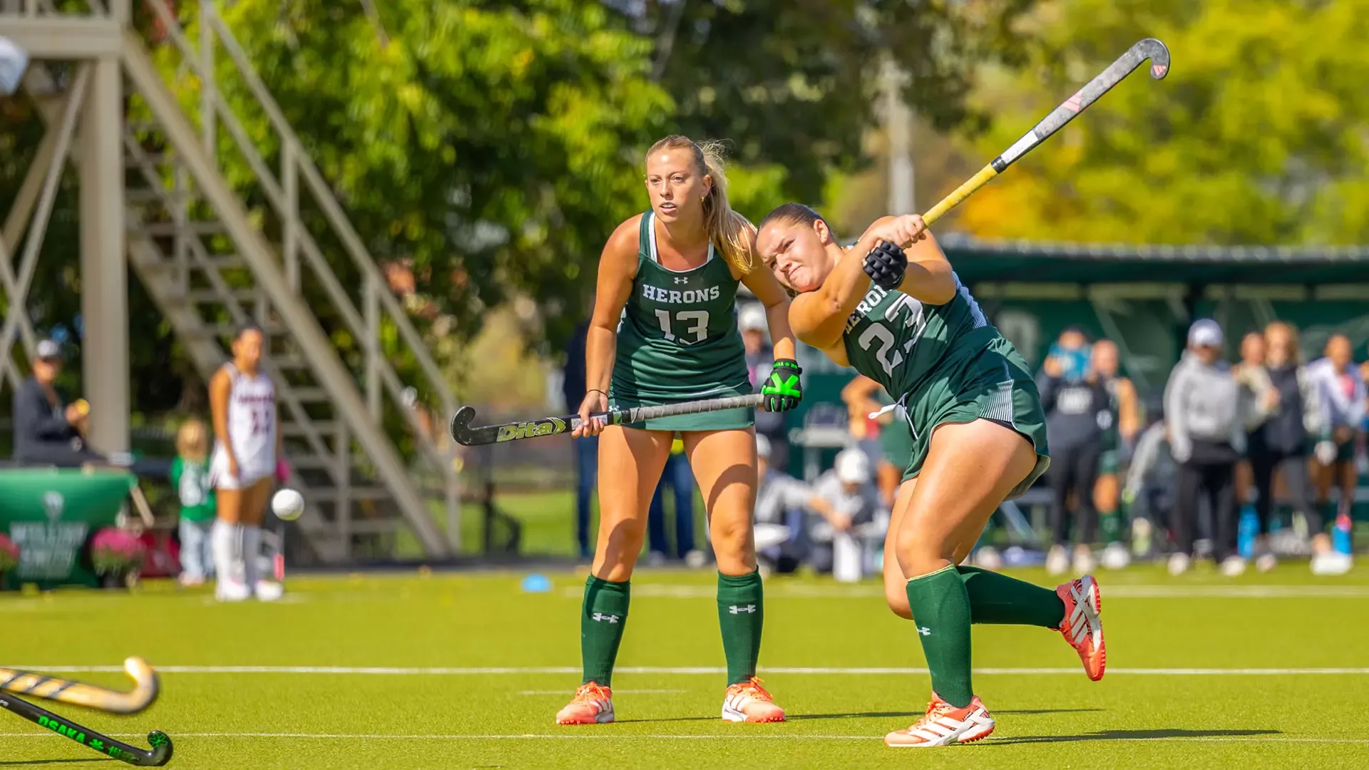 Caroline Kogut fires off a shot on target