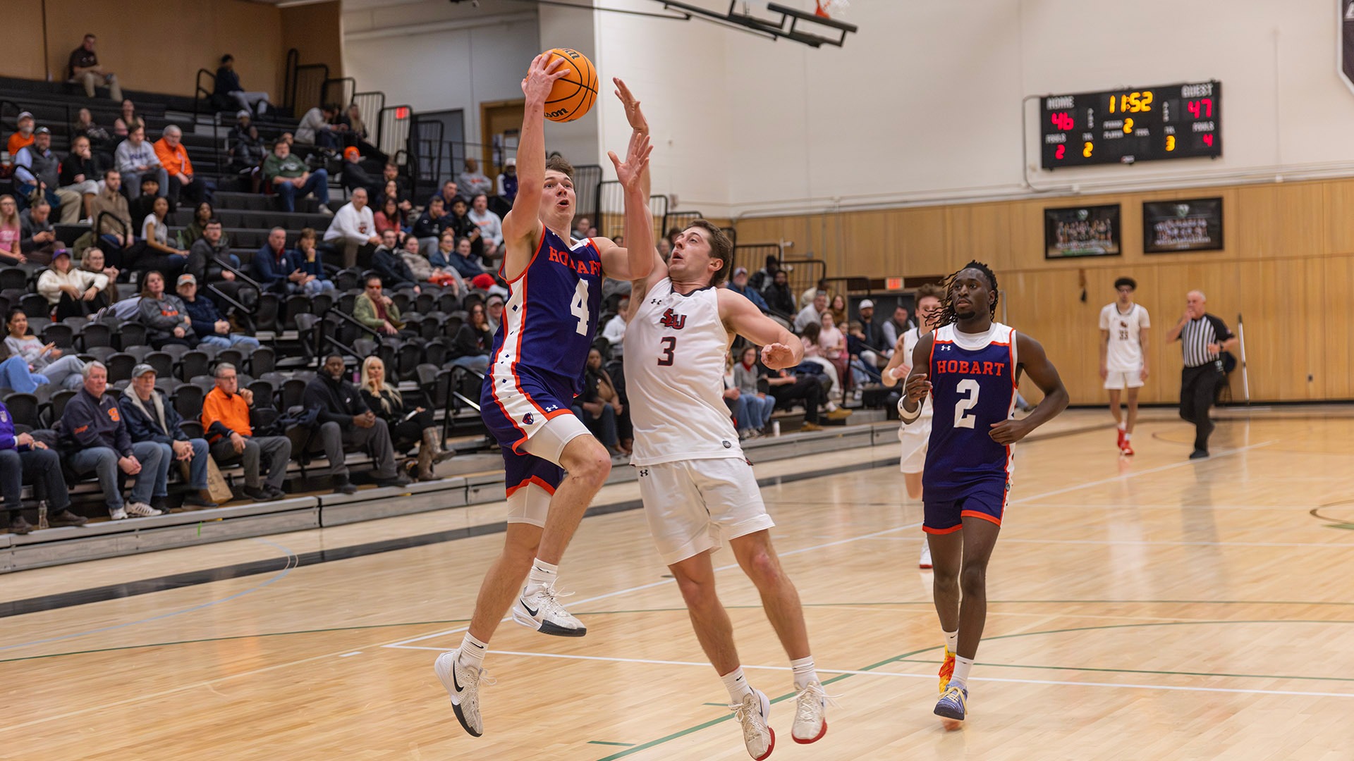 Alex Moesch goes up for a layup.
