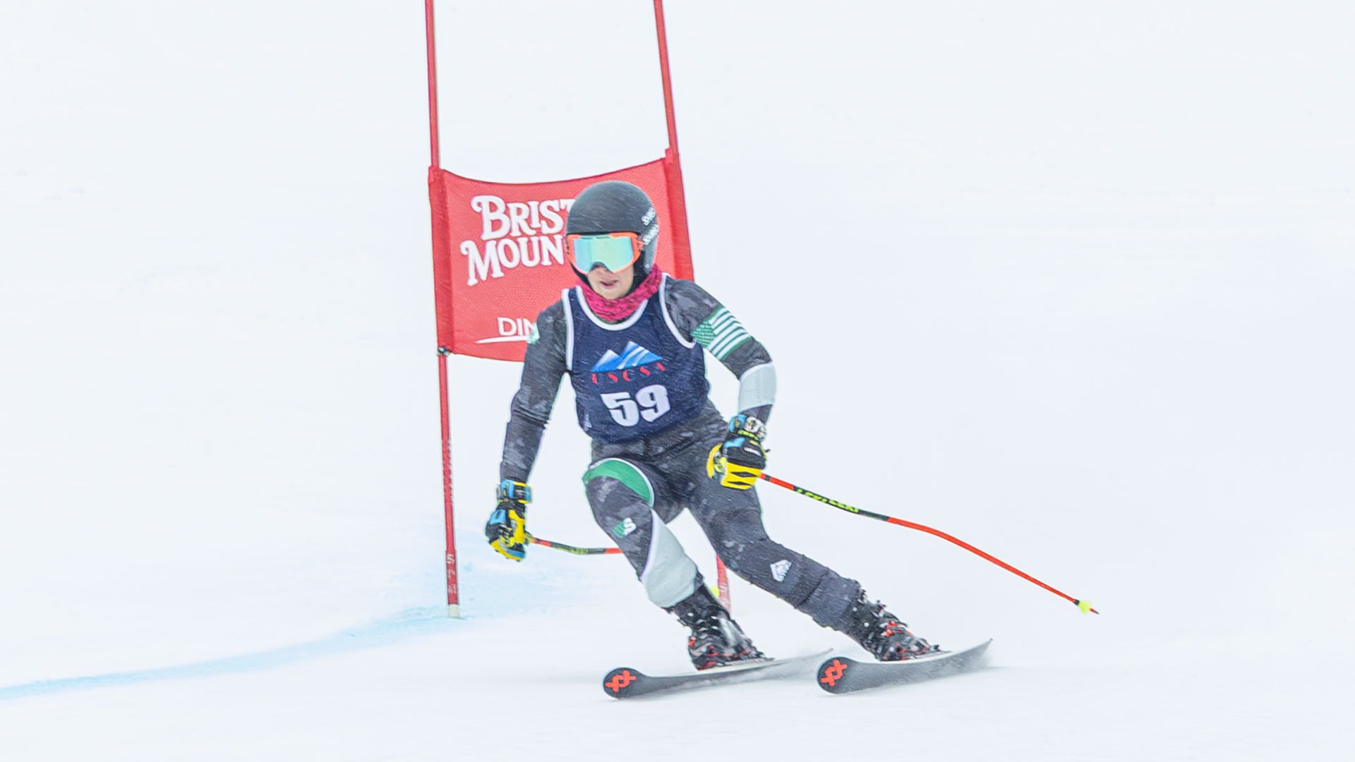 Sophia Pomposello skis on Bristol Mountain
