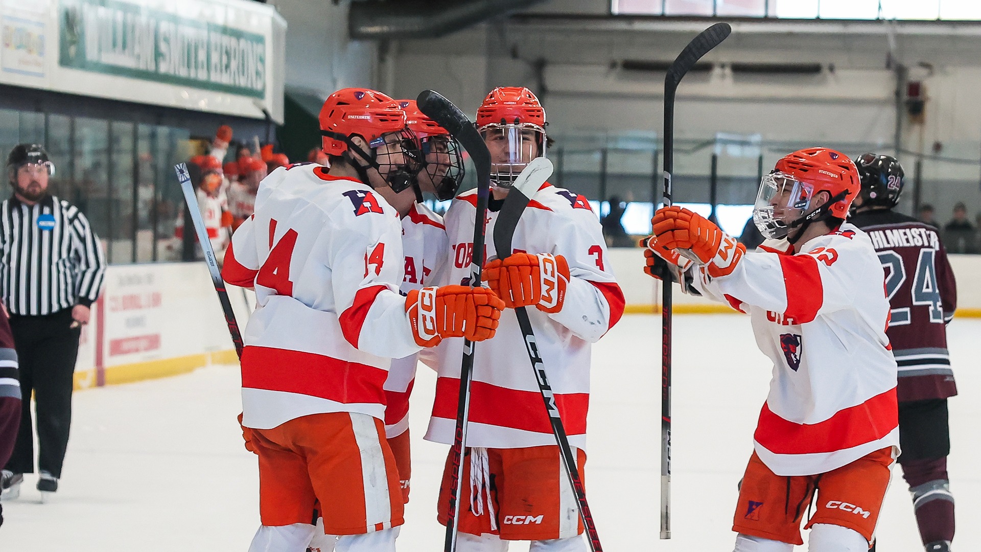 Hobart celebrates a goal against Potsdam