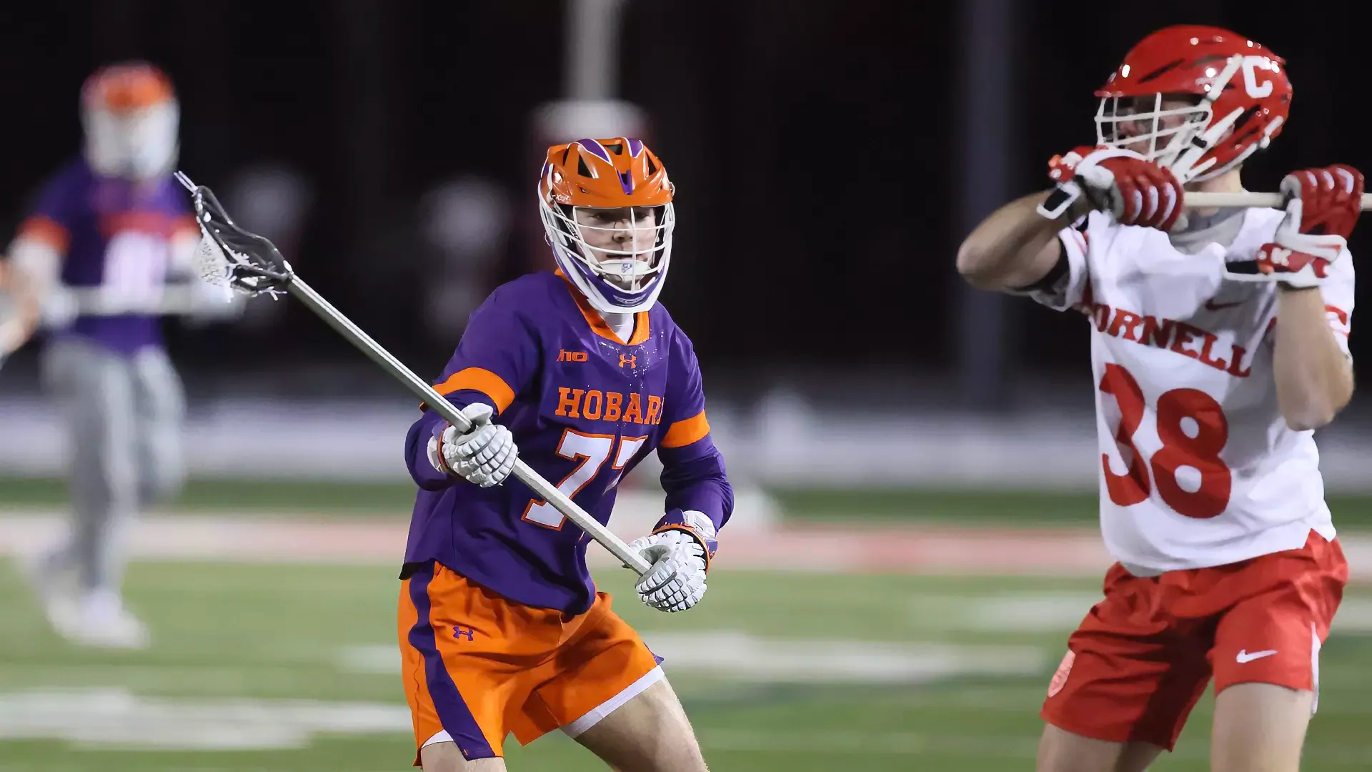 Colman Craft marks a Cornell player.