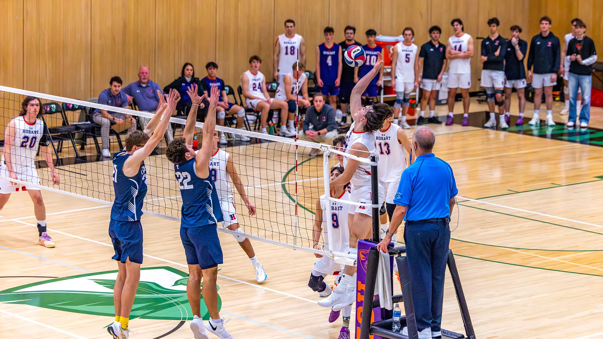 Harry Fromberg attacking the ball 