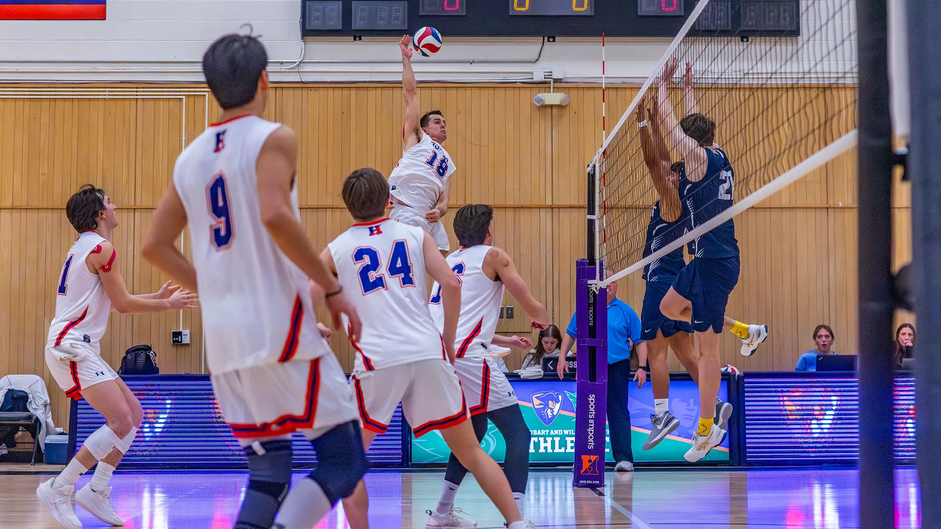 Aiden Kemora attacking the ball 