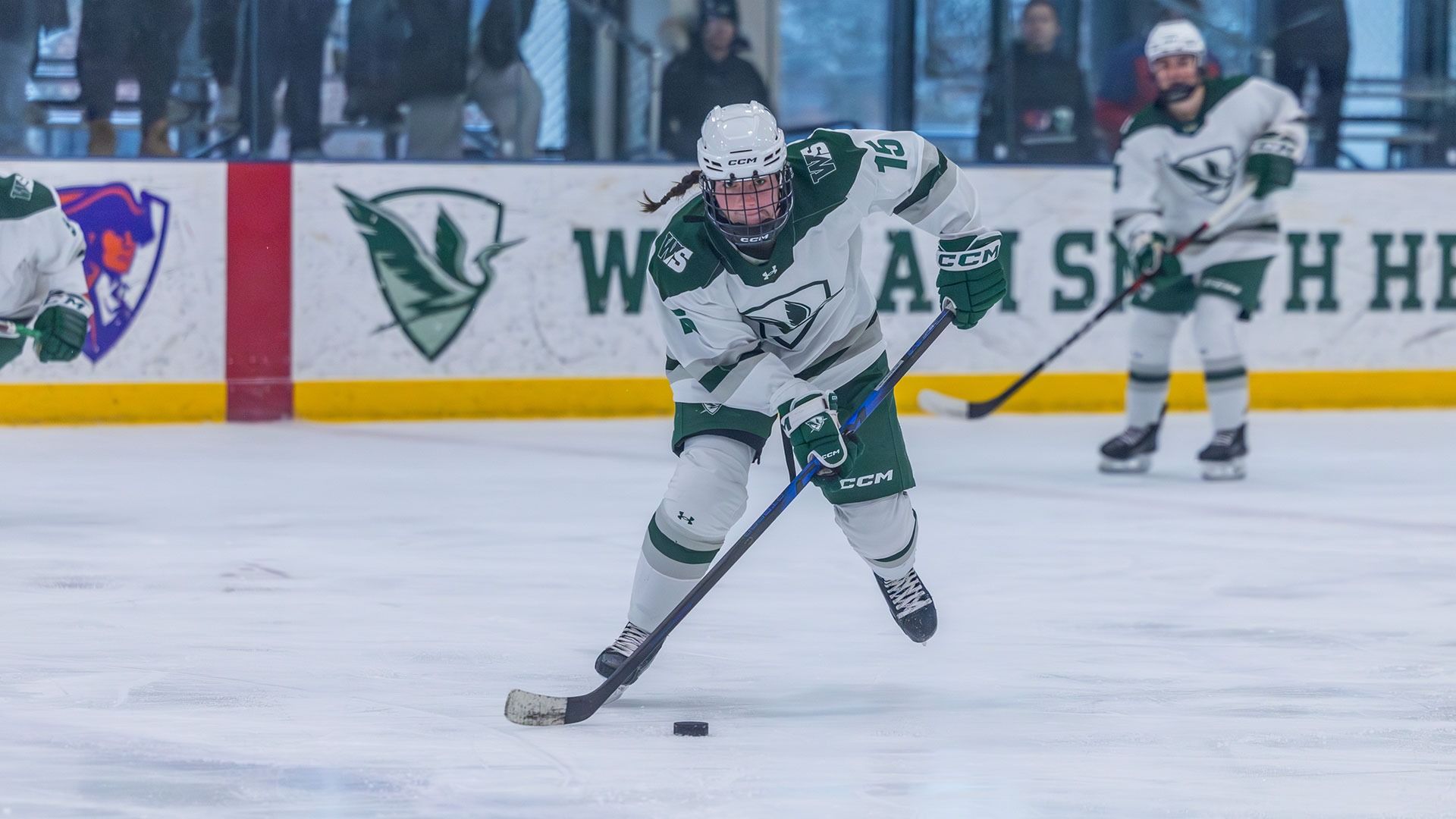 Finley Crosby skates through the offensive zone
