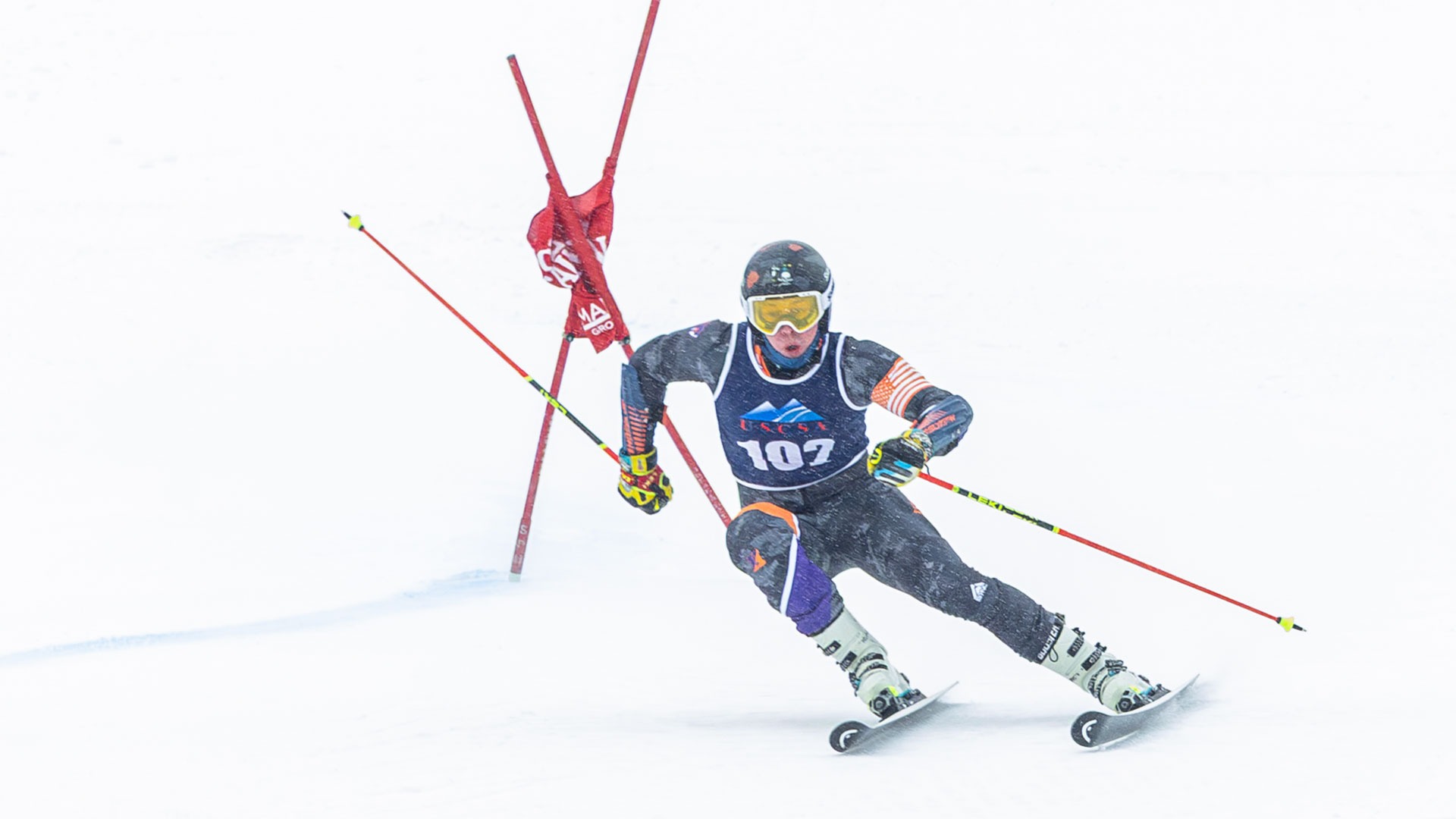 Luke Ward races on Bristol Mountain