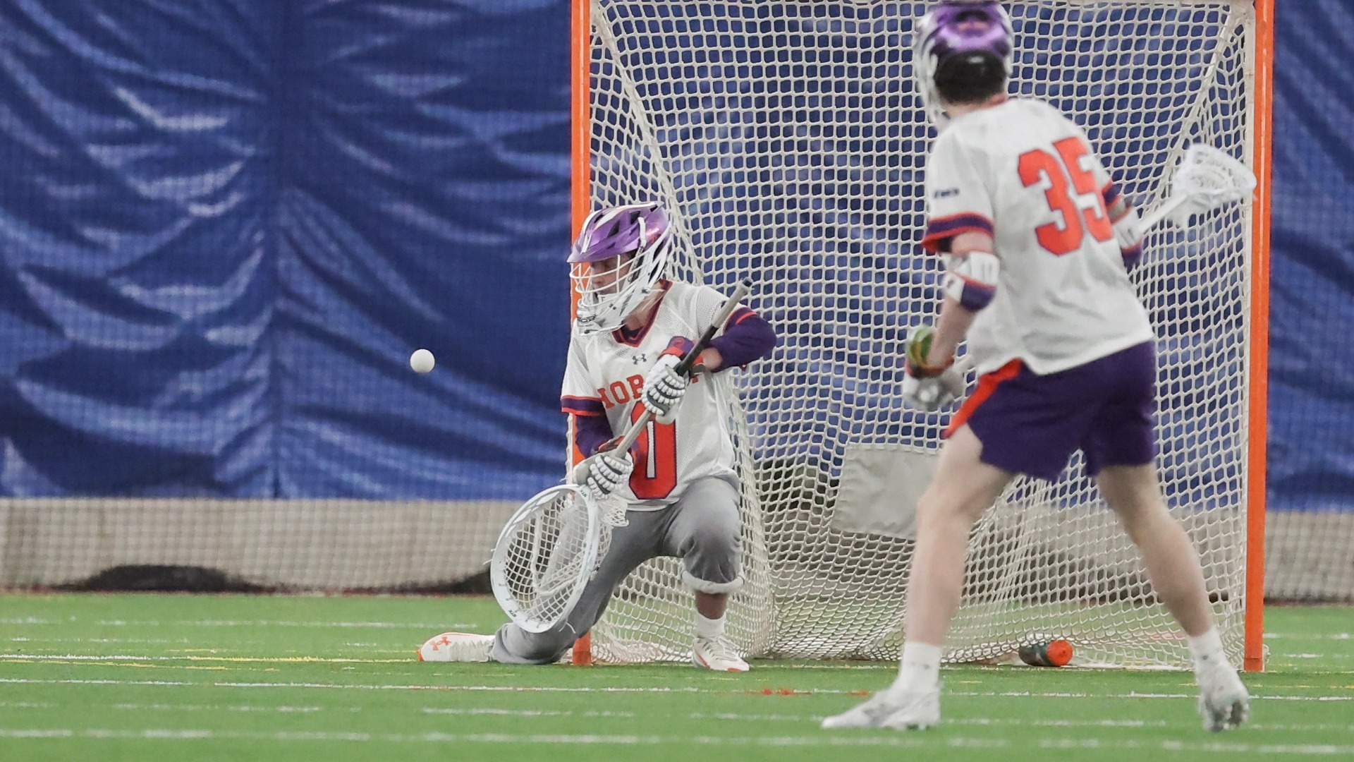 Michael Johnson stares down a Canisius shot.