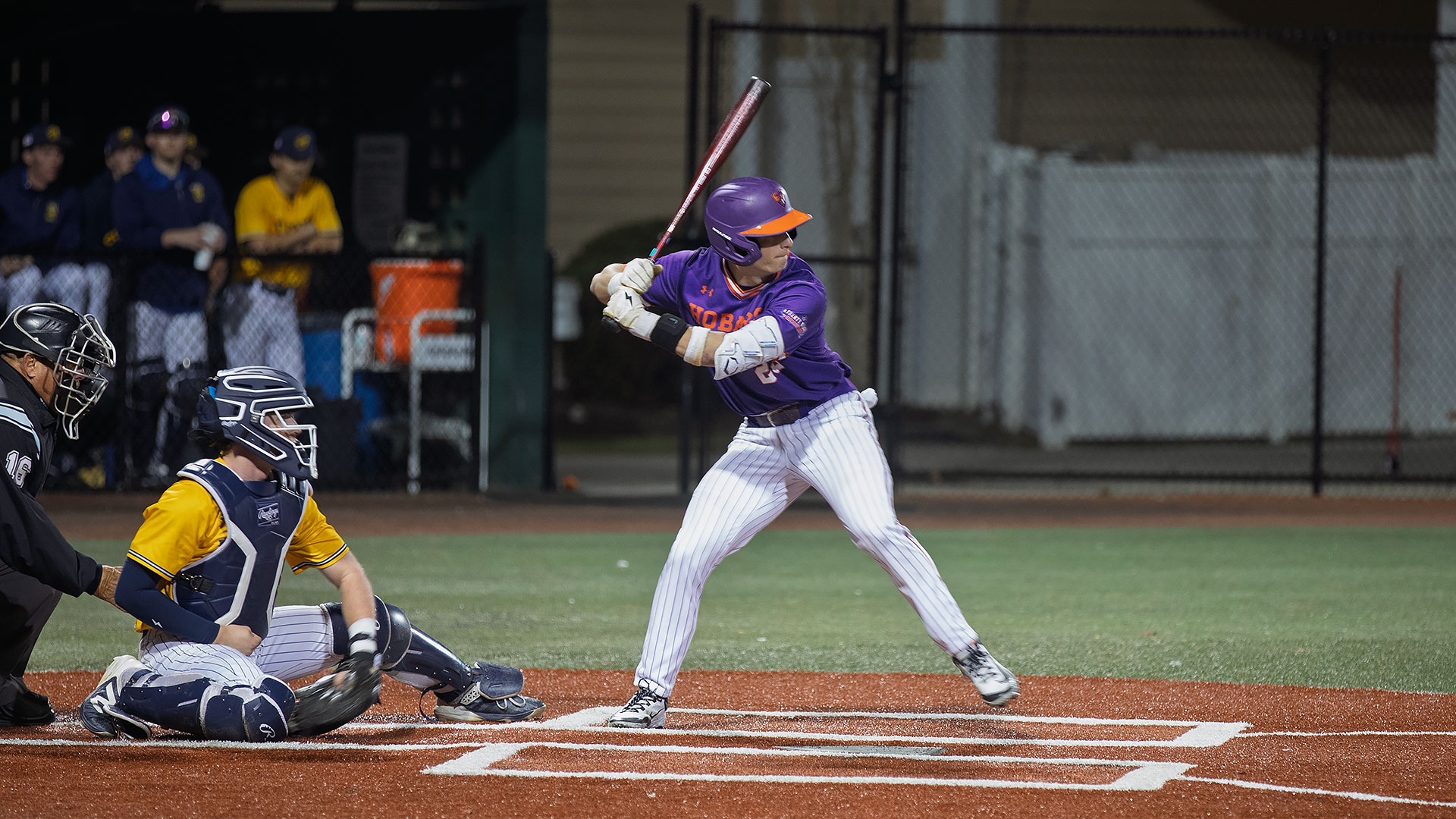 Jack O'Neil prepares to hit a pitch.