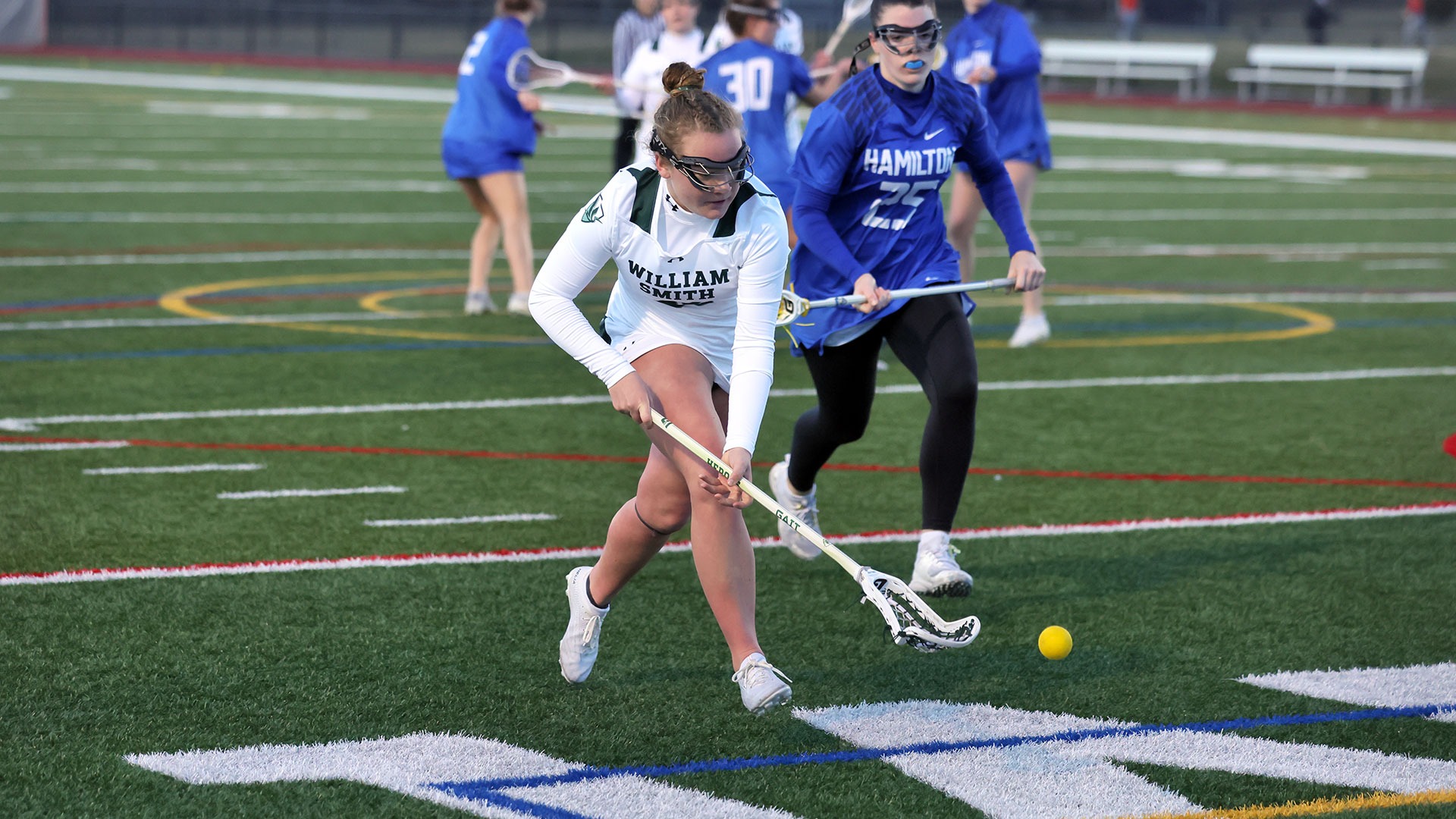 Cat Colvin scoops up a ground ball against Hamilton
