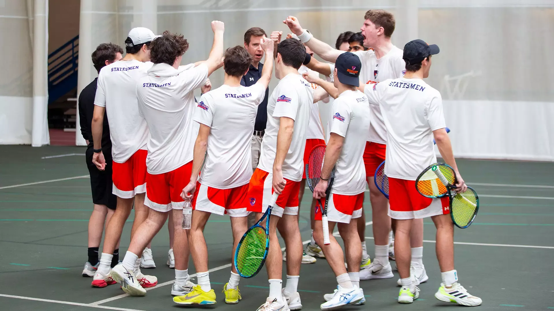 Team huddle before match  