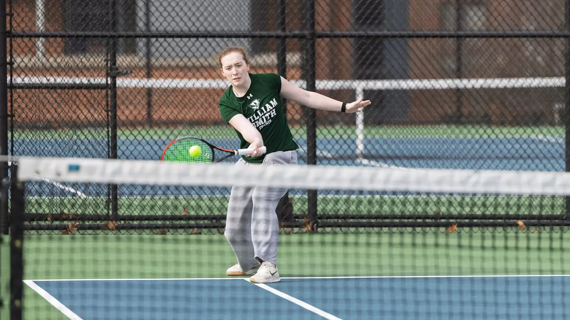 Marin Montagne hits a chip return 