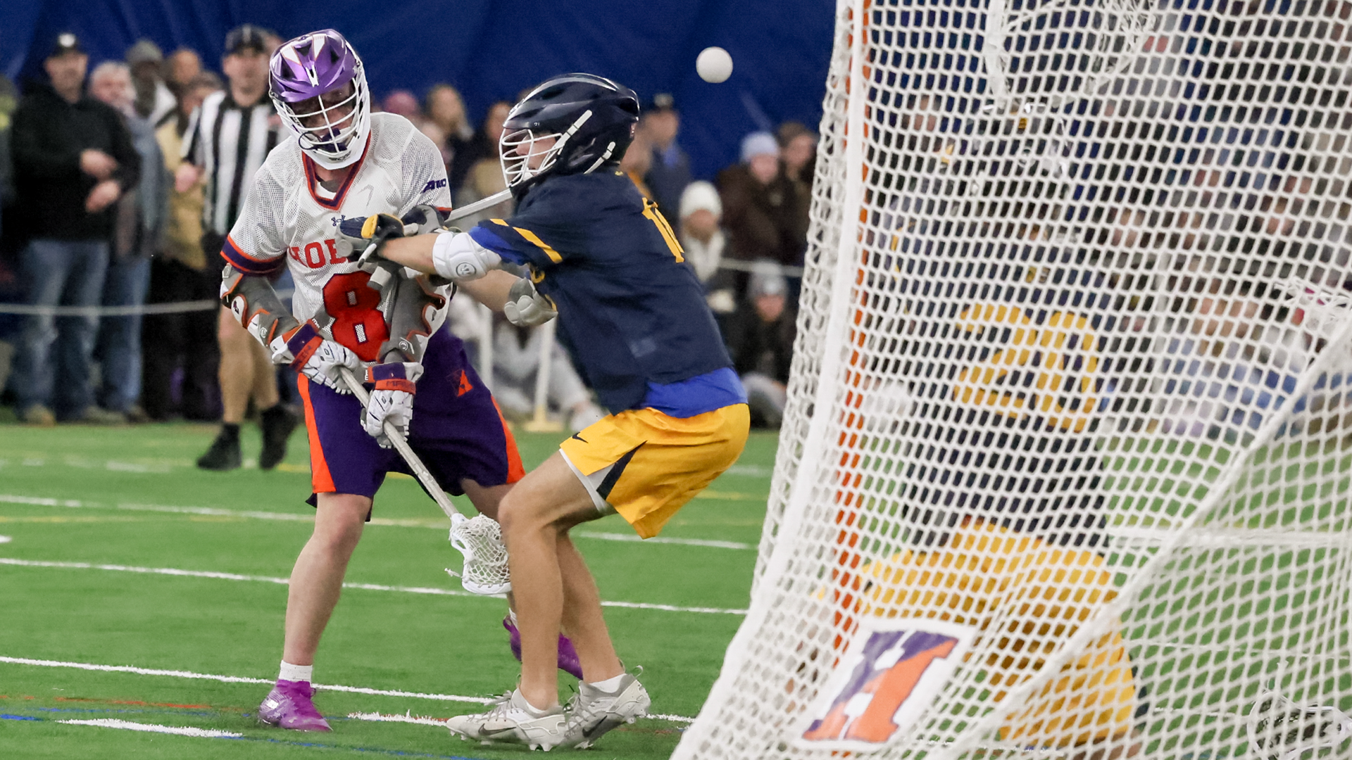 Connor DiTomasso shoots on the Canisius goal.