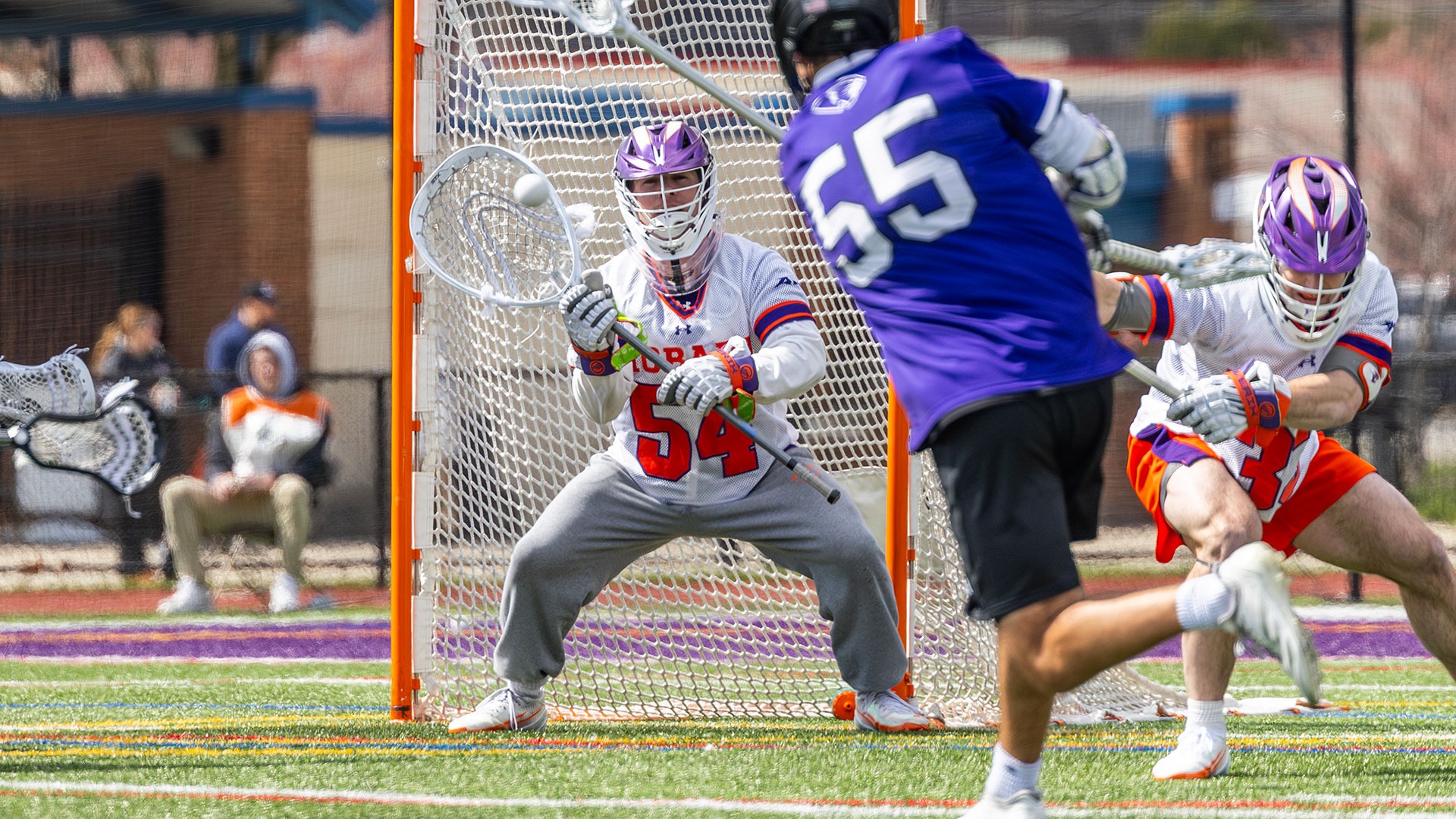 Elhanan Wilson tracks a shot headed for his crosse.